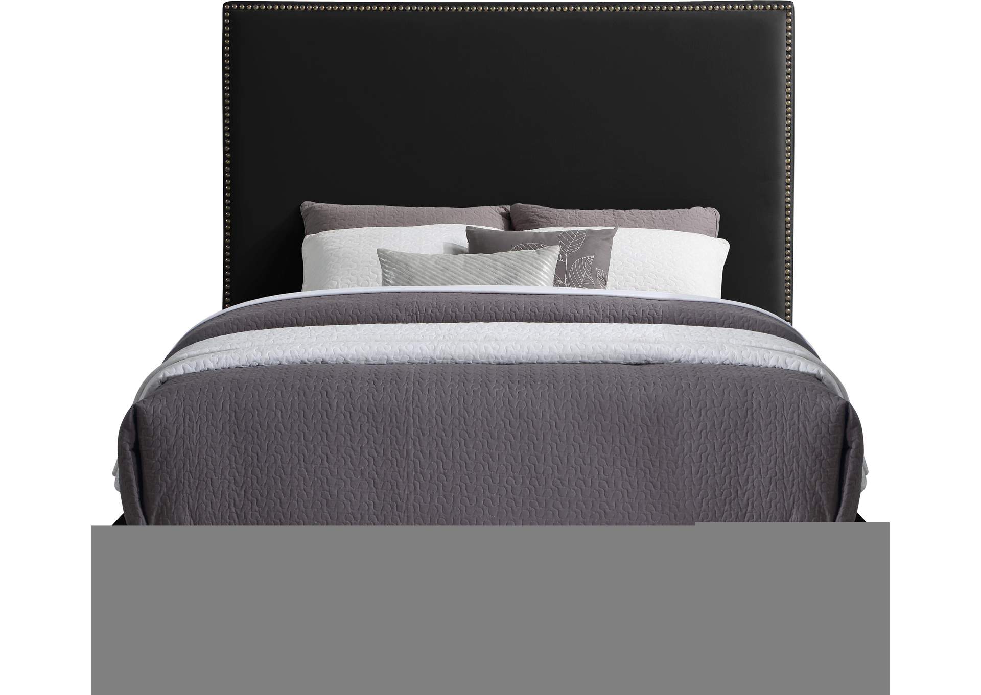 Harlie Black Velvet Full Bed