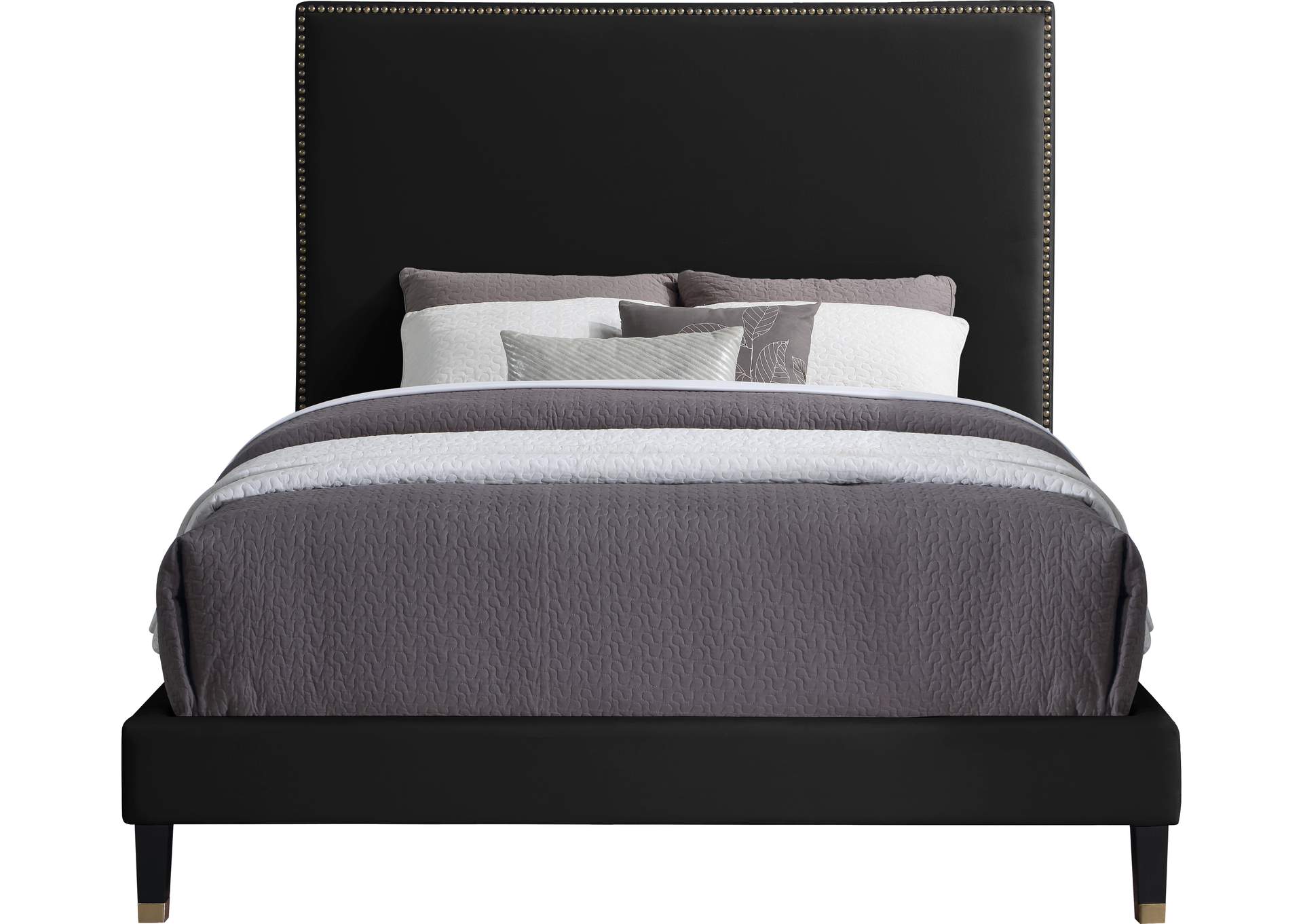 Harlie Black Velvet King Bed
