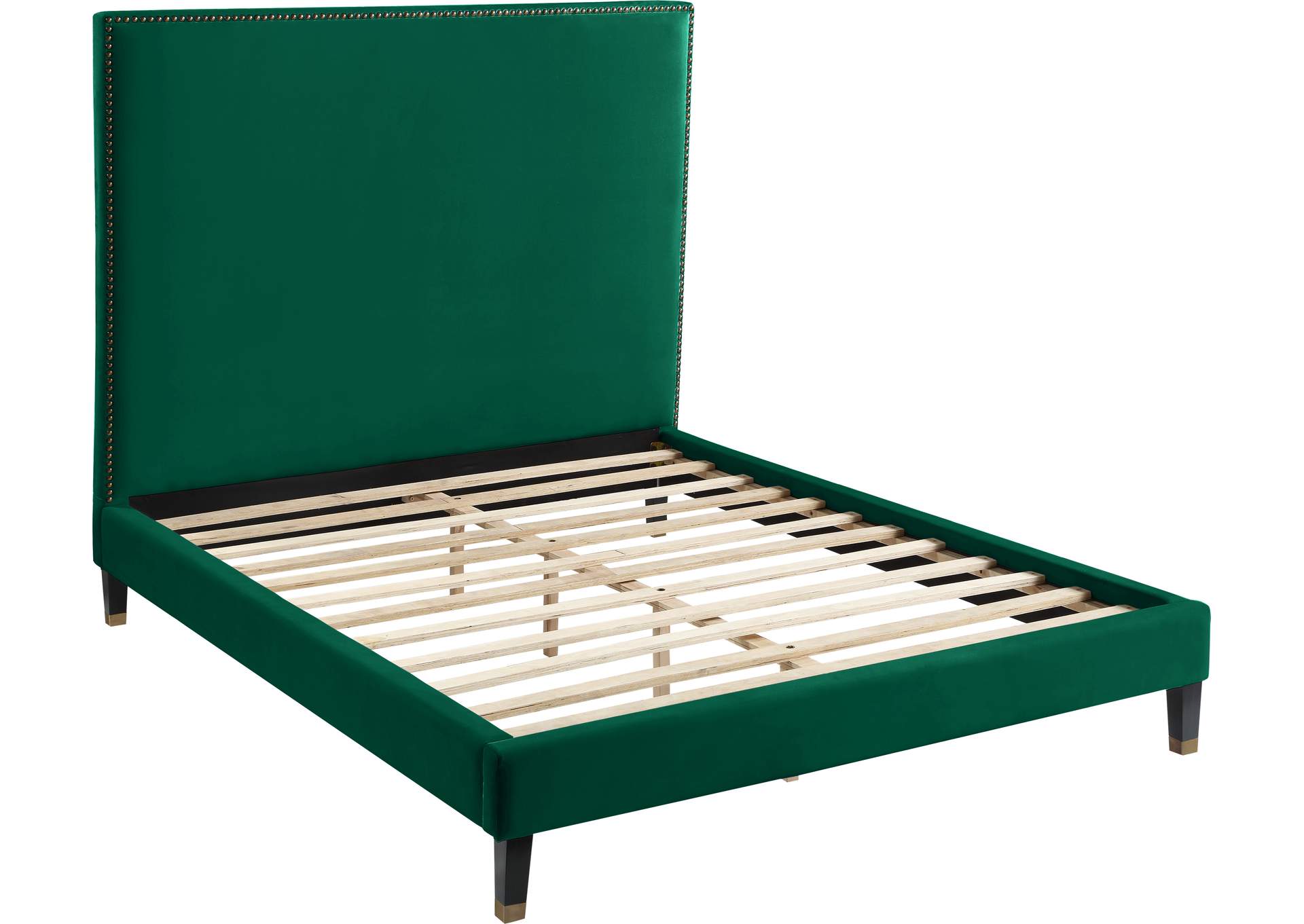 Harlie Green Velvet Twin Bed