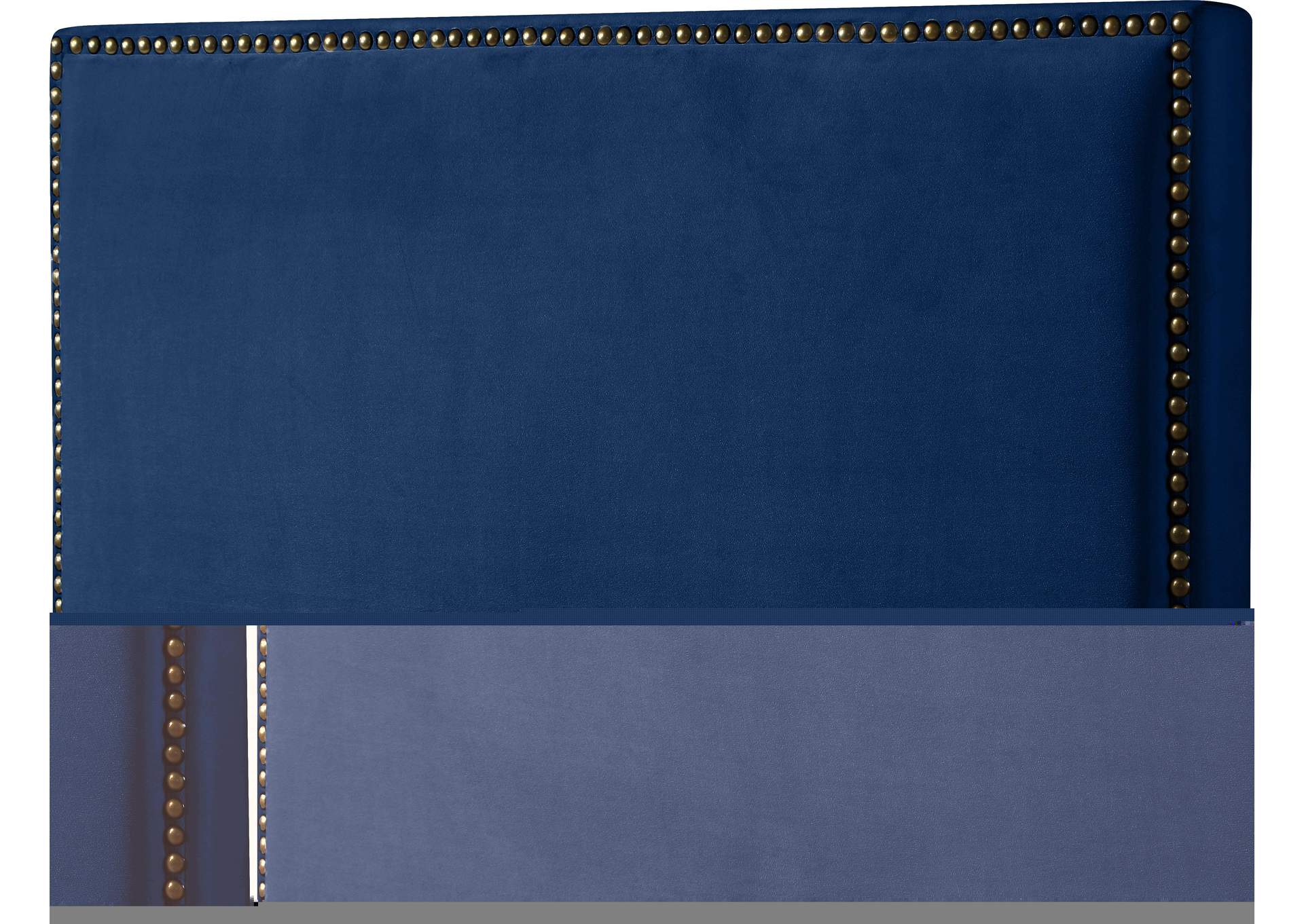 Harlie Navy Velvet Full Bed