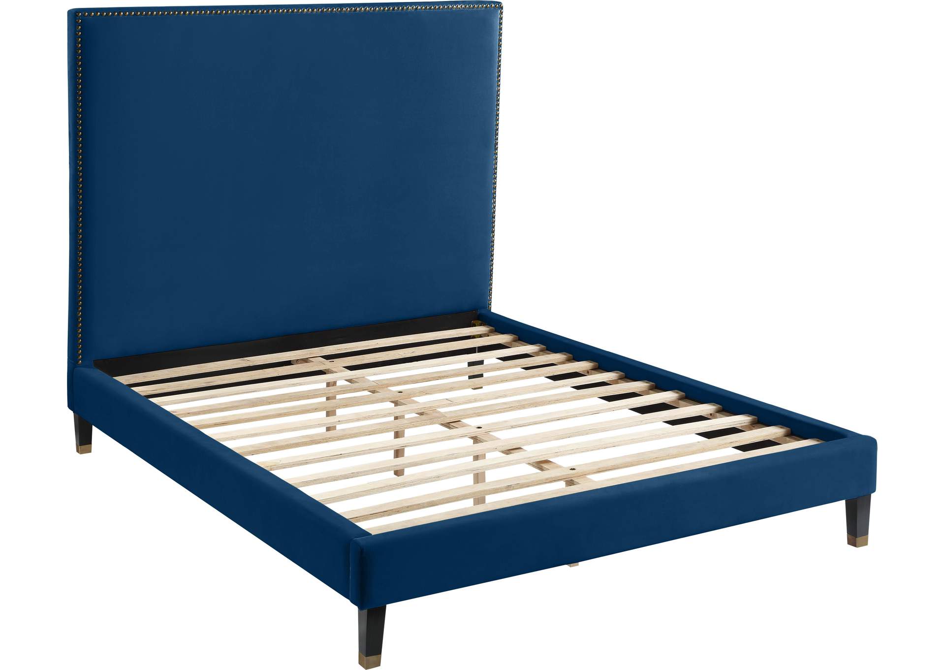 Harlie Navy Velvet King Bed