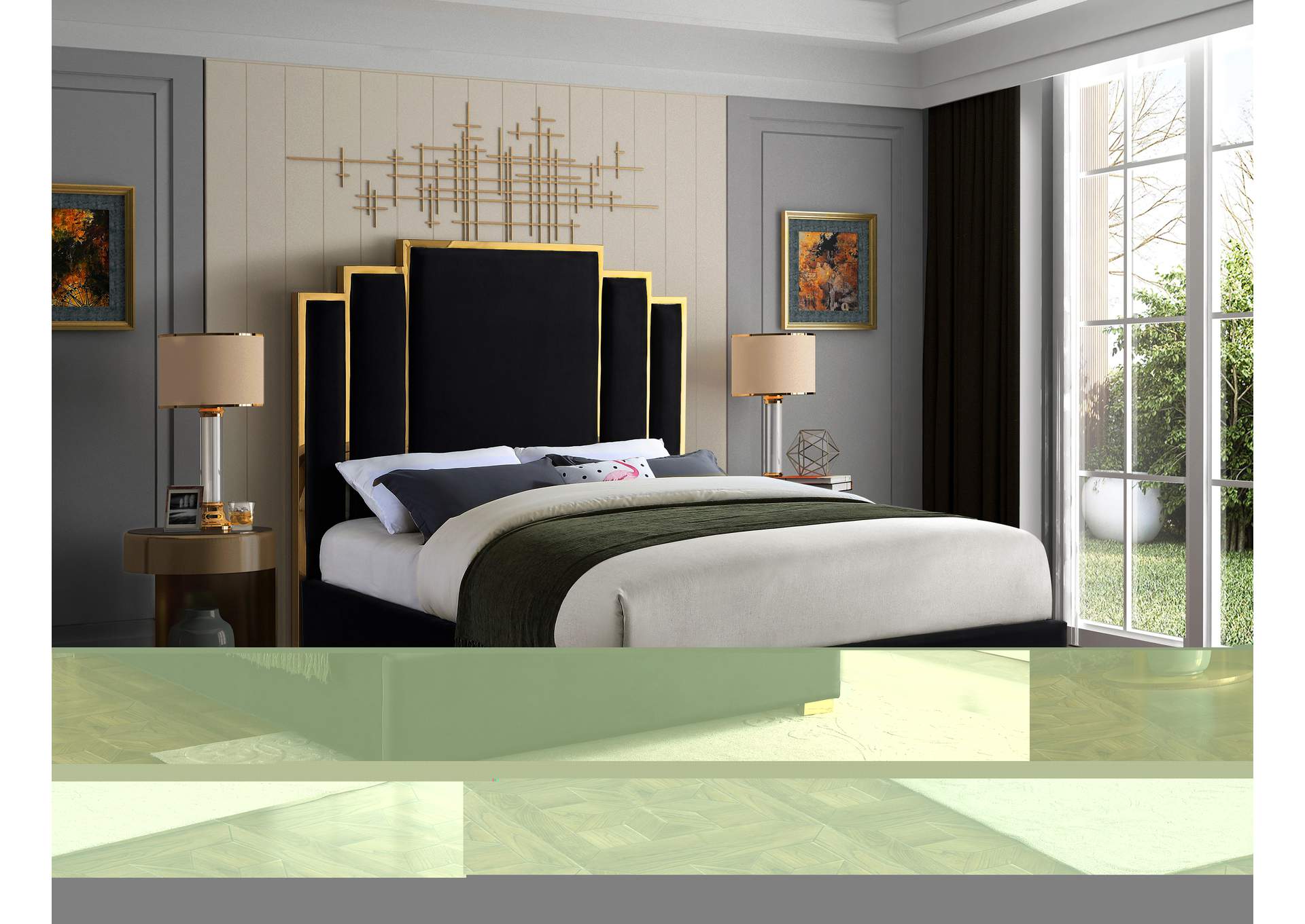 Hugo Black Velvet King Bed