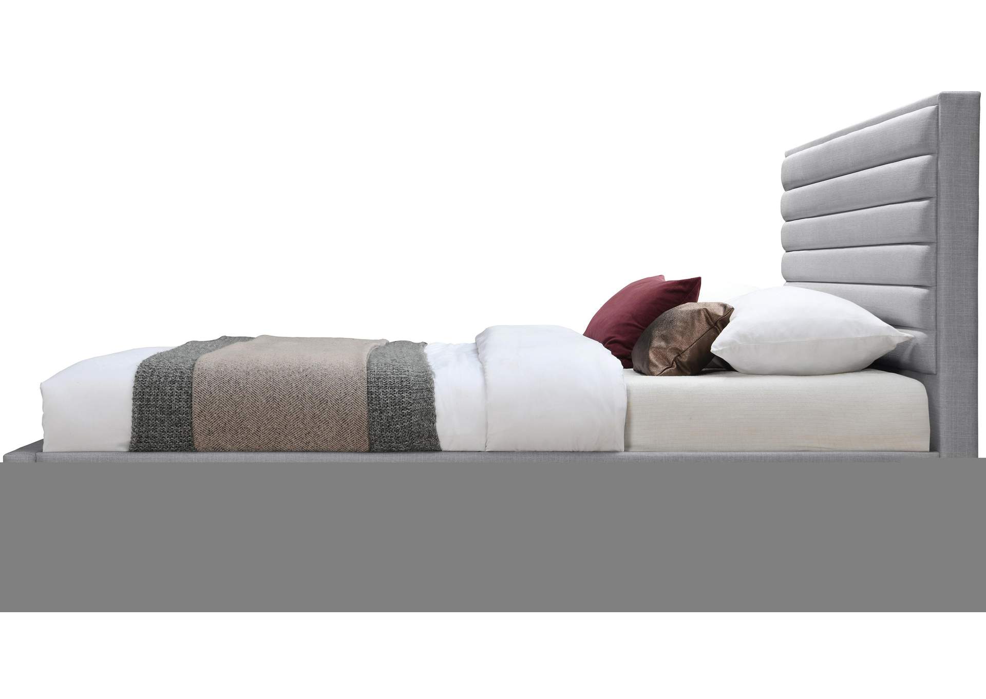 Hunter Grey Linen Textured King Bed