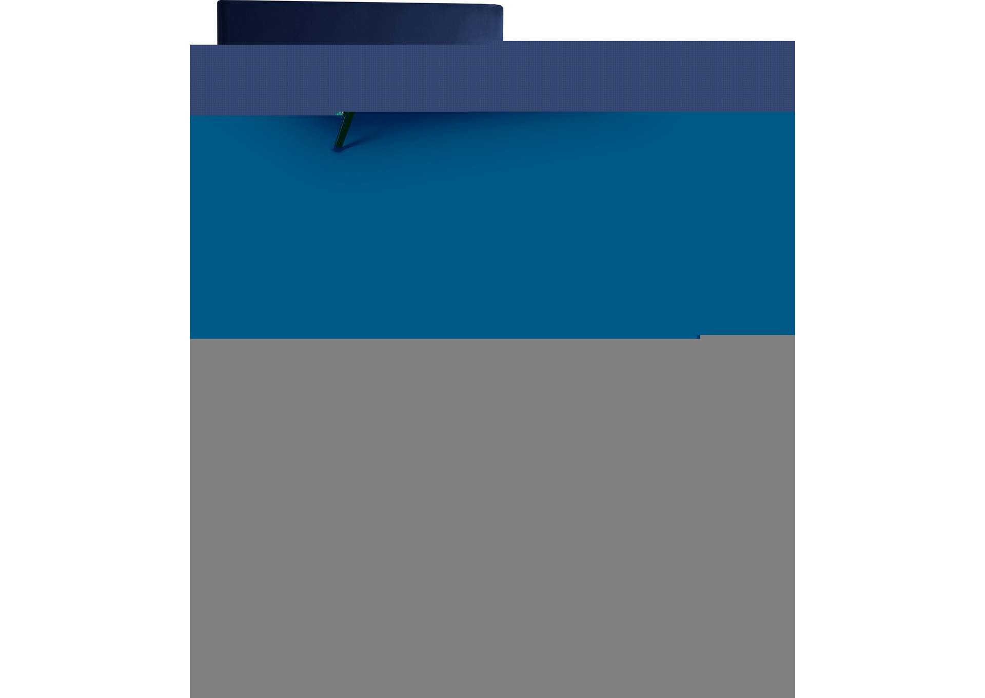 Jasmine Navy Velvet Twin Bed