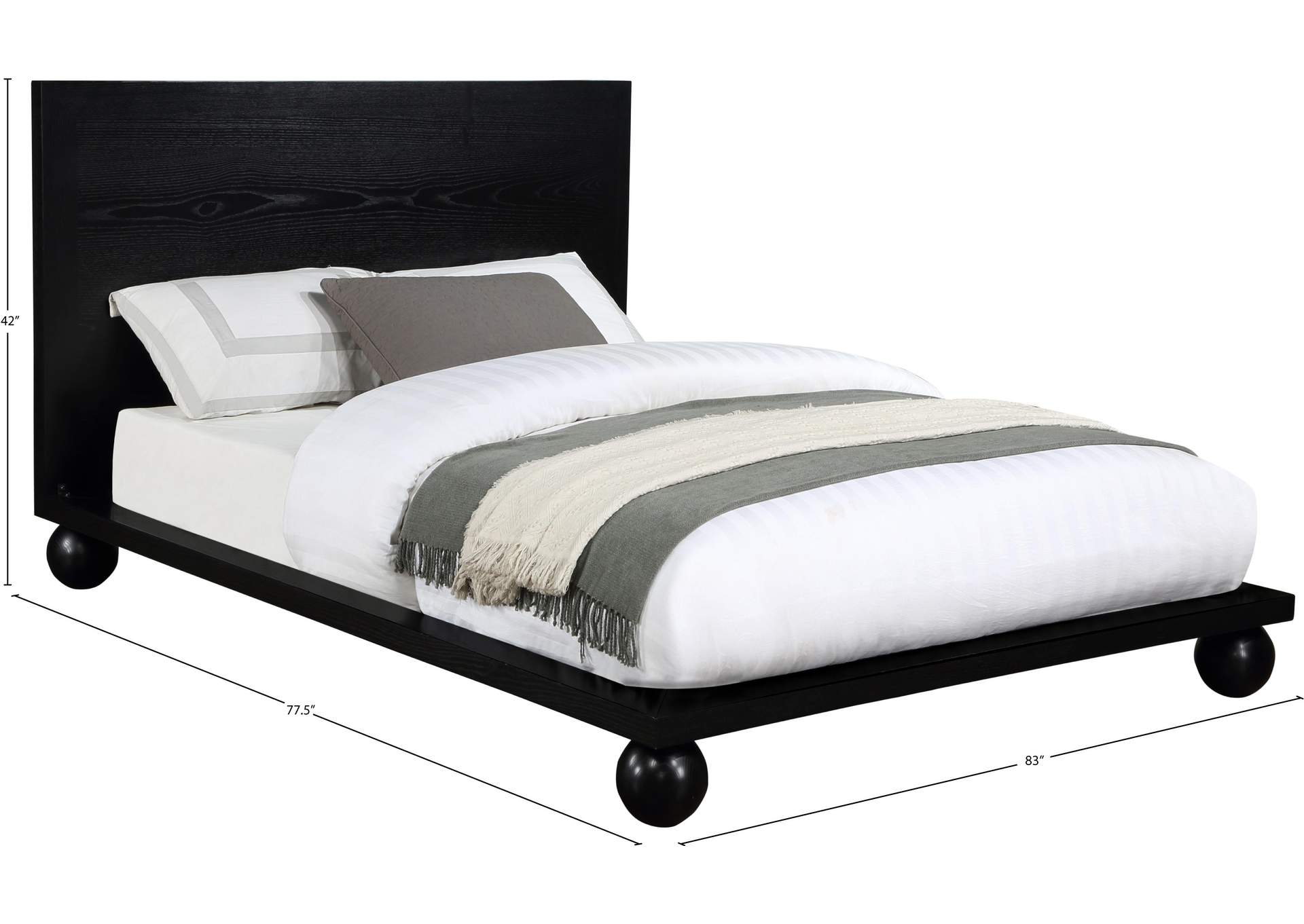 Kent Black King Bed (3 Boxes)