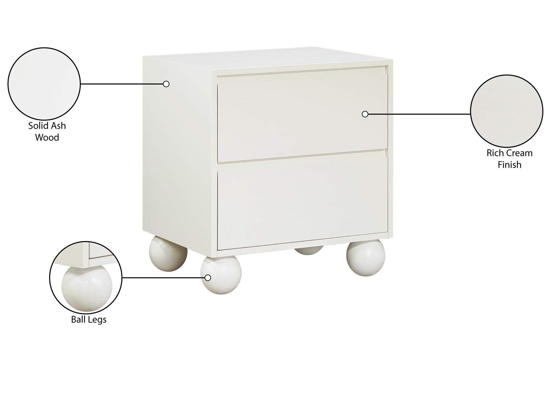 Kent Cream Night Stand image 11