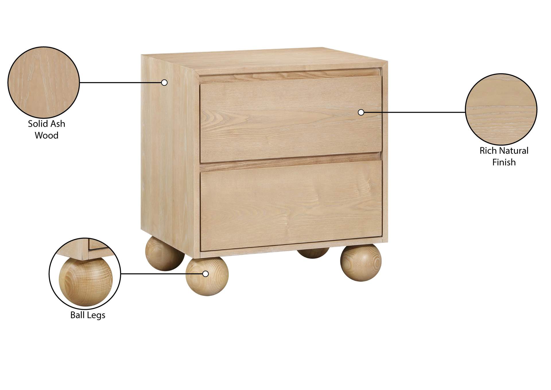Kent Natural Night Stand