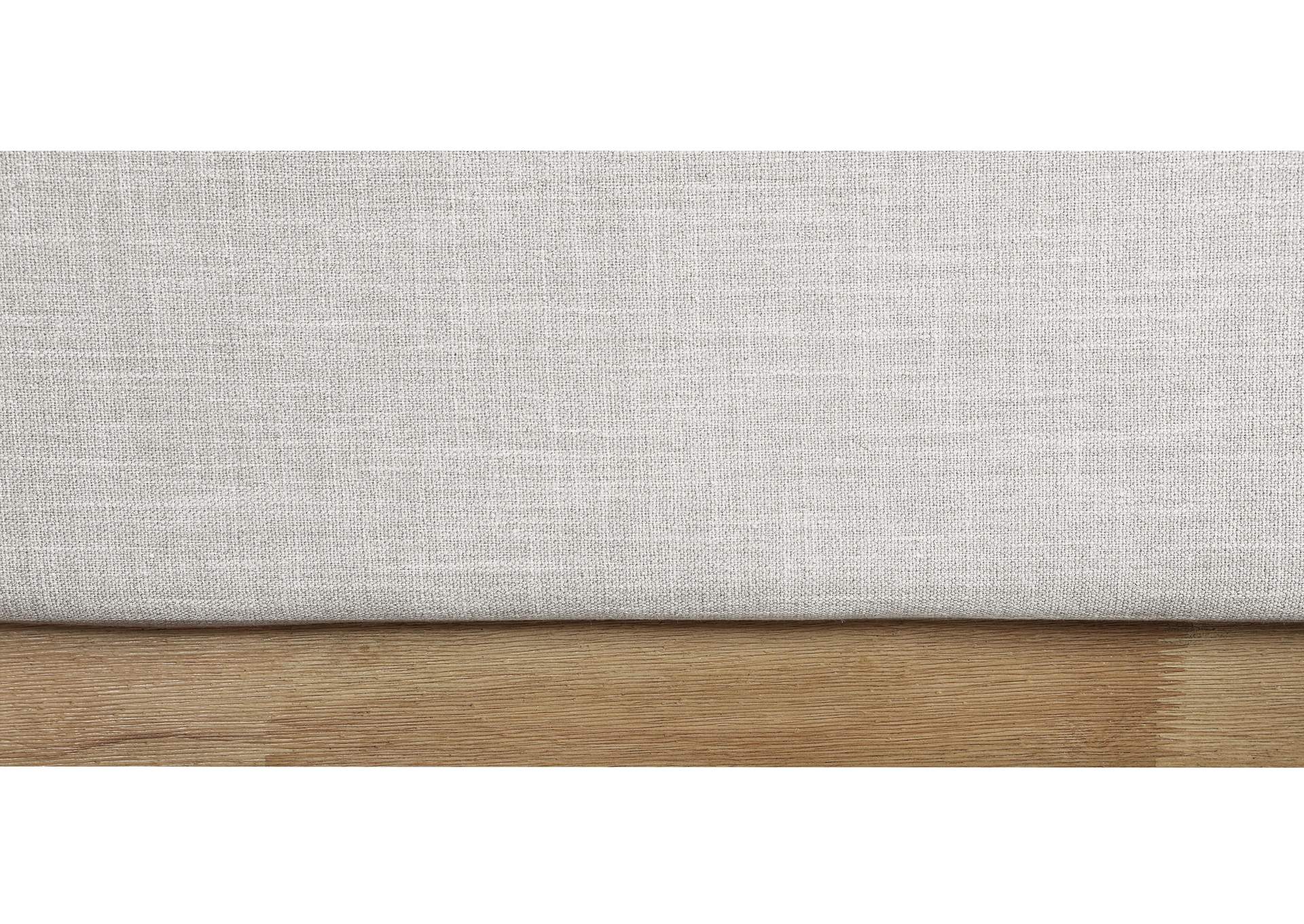 Logan Cream Linen Textured Fabric King Bed image 8