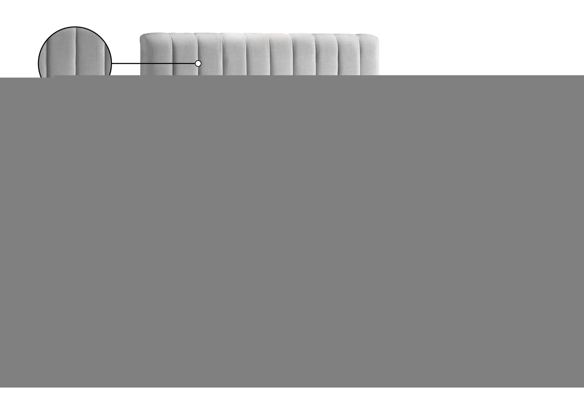 Lucia Grey Linen Textured Fabric King Bed image 14