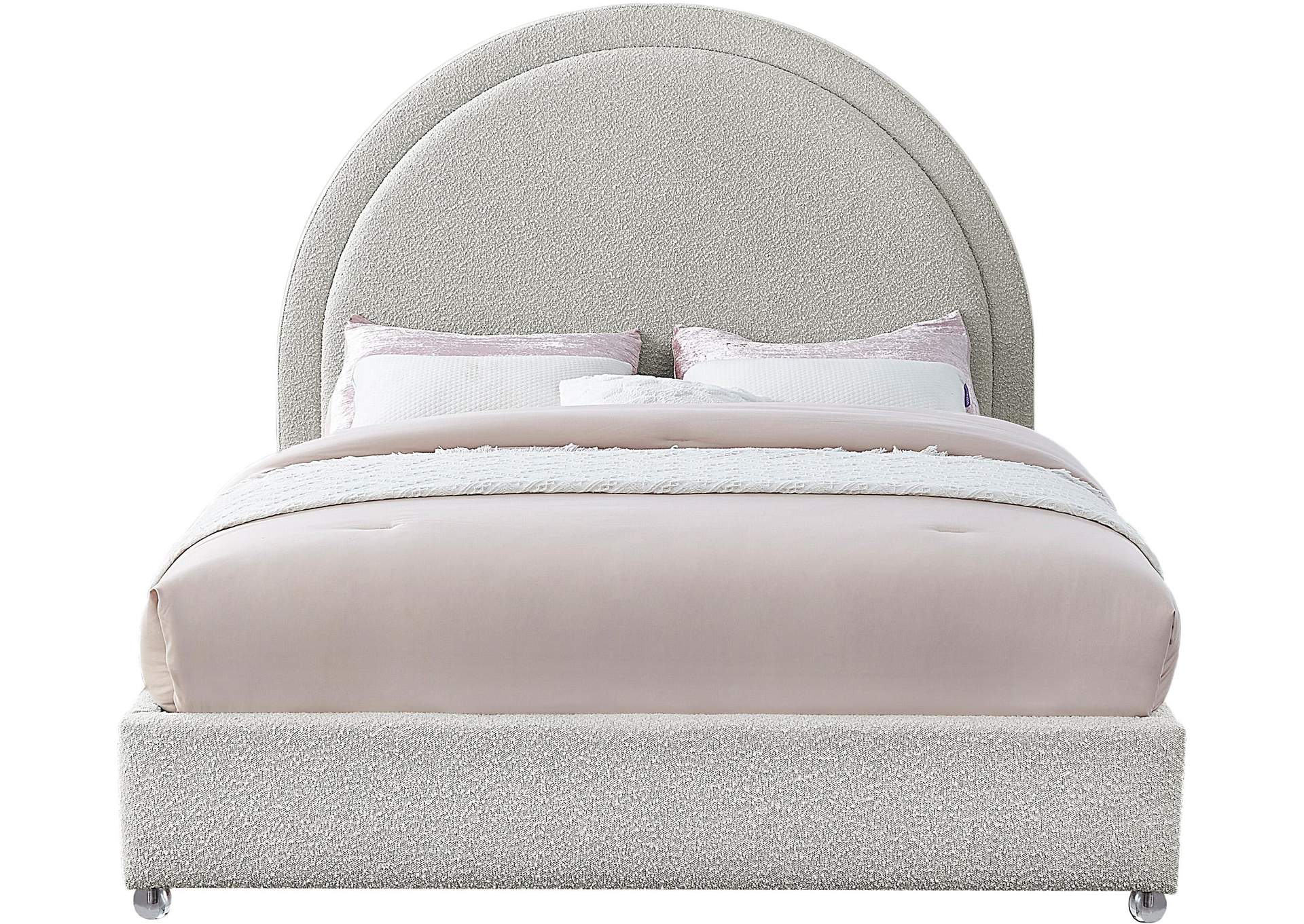 Milo Cream Fabric King Bed
