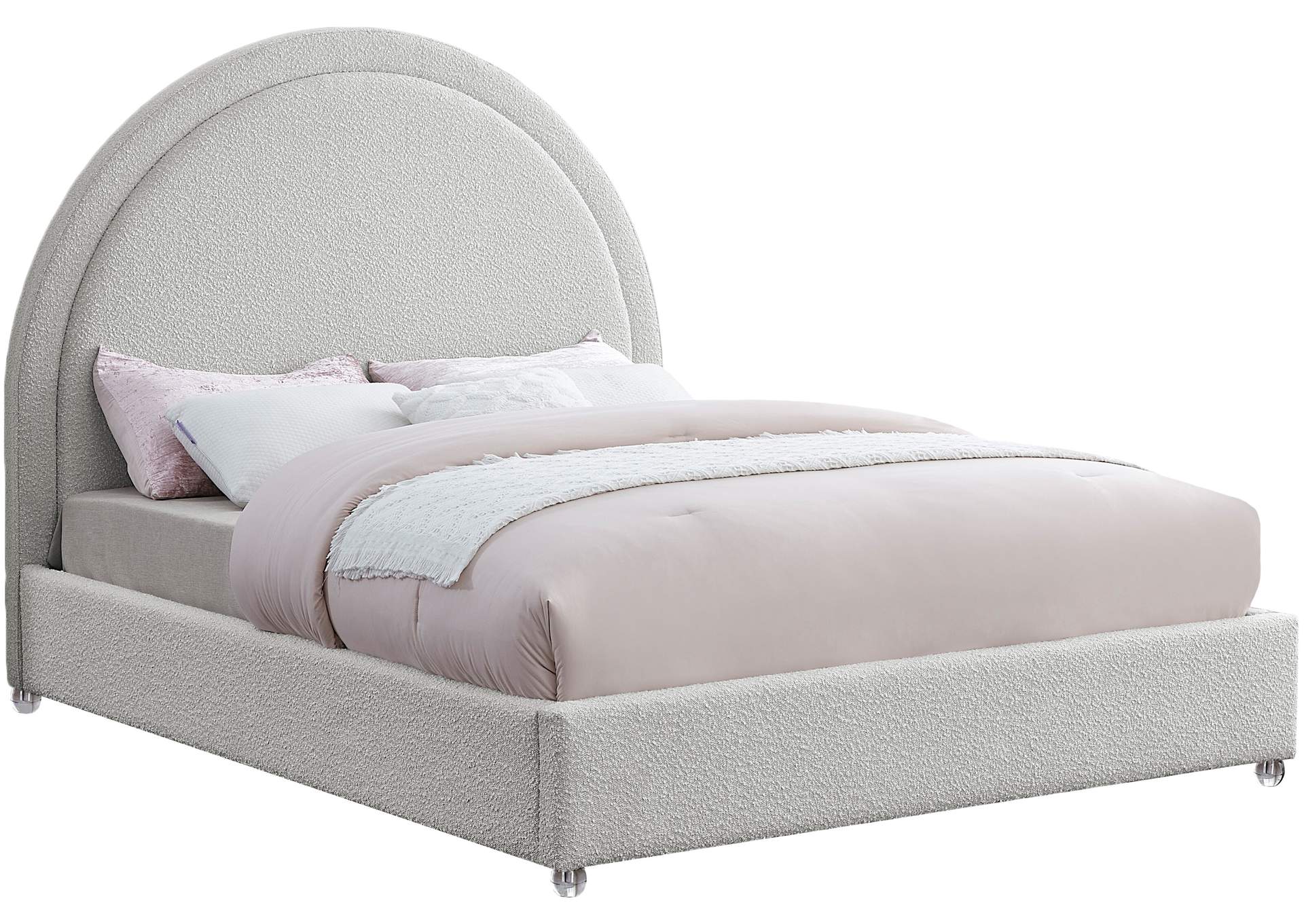 Milo Cream Fabric Queen Bed