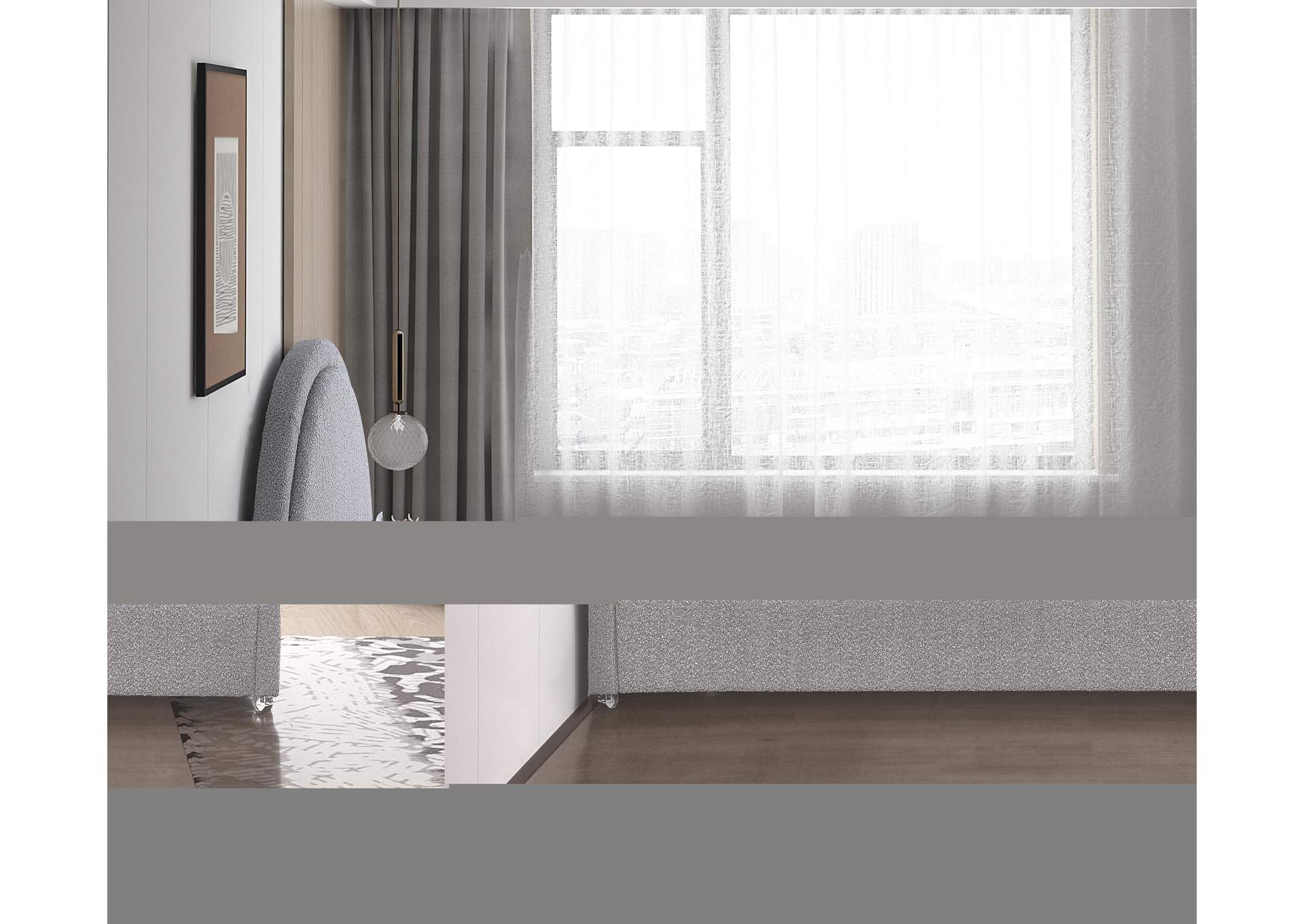 Milo Grey Fabric Full Bed