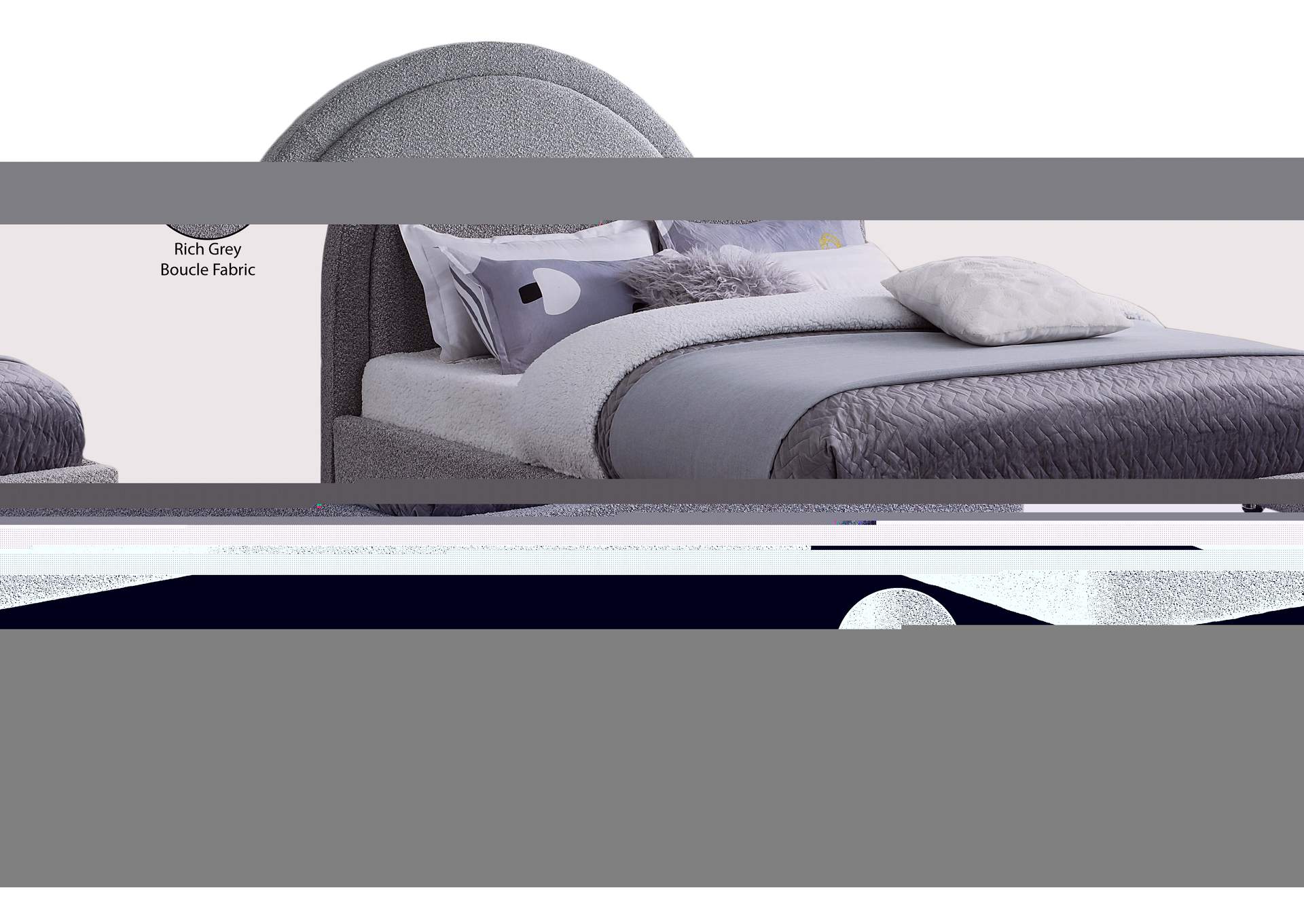 Milo Grey Fabric King Bed