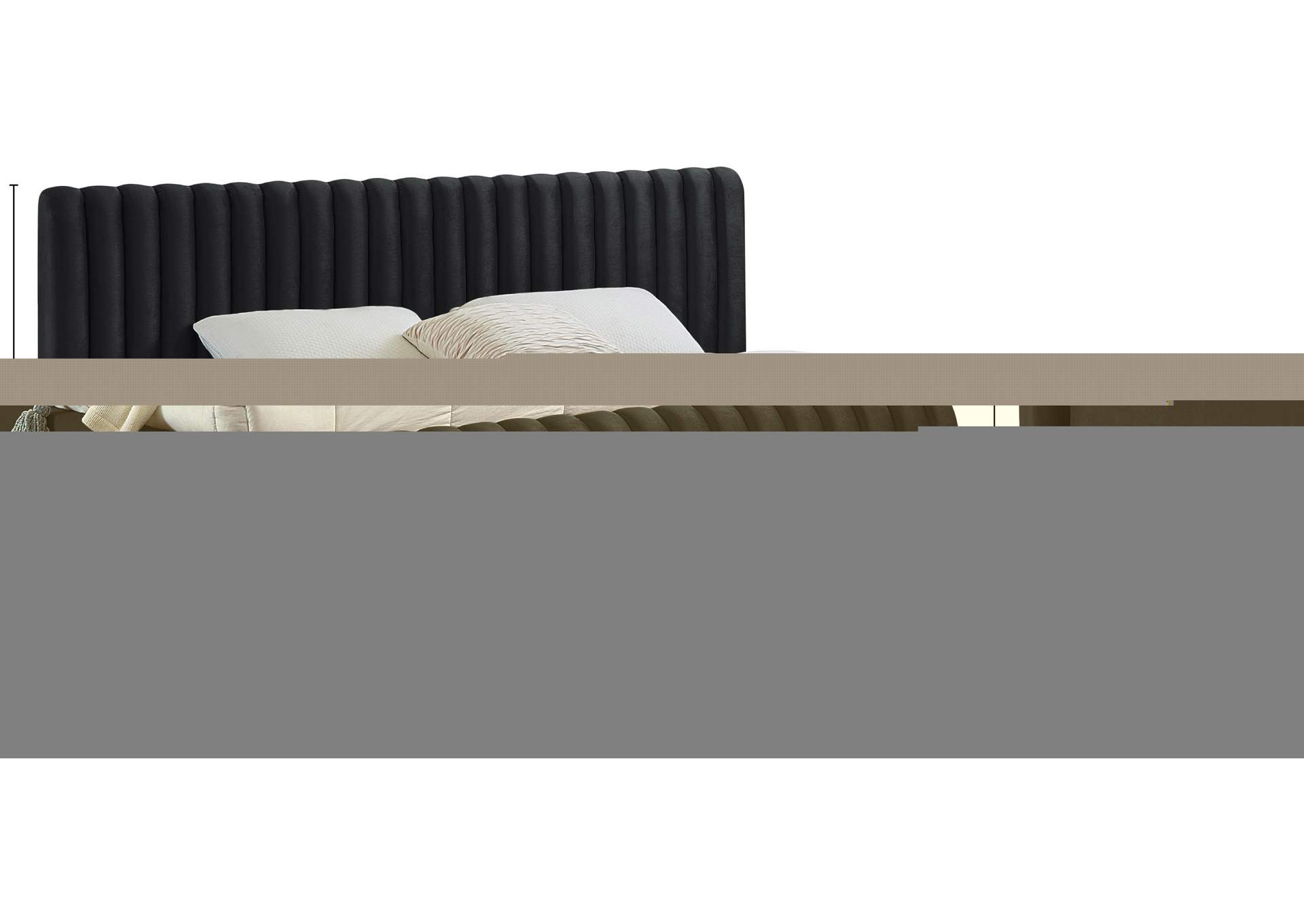 Nico Black Velvet King Bed