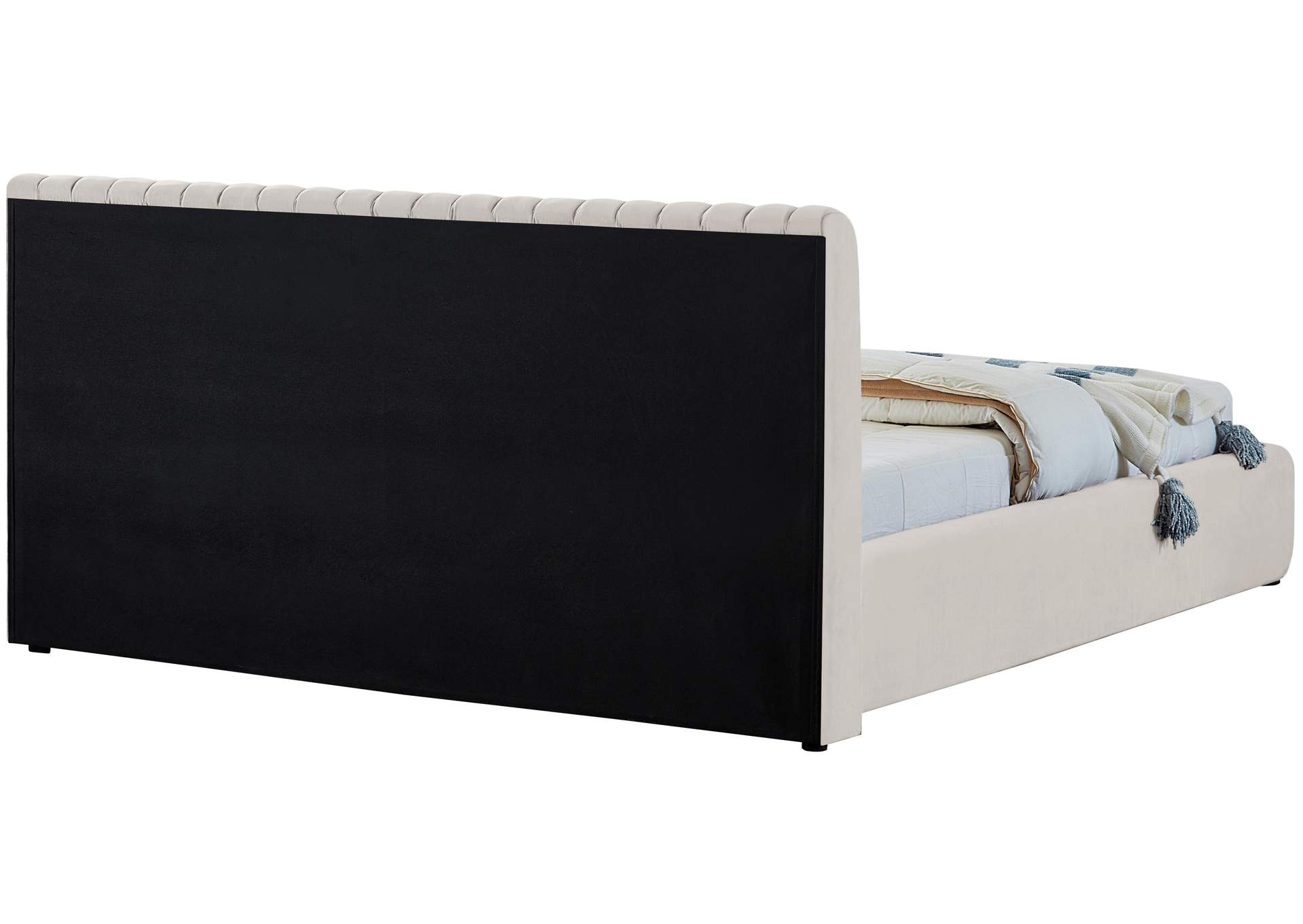 Nico Cream Velvet Queen Bed
