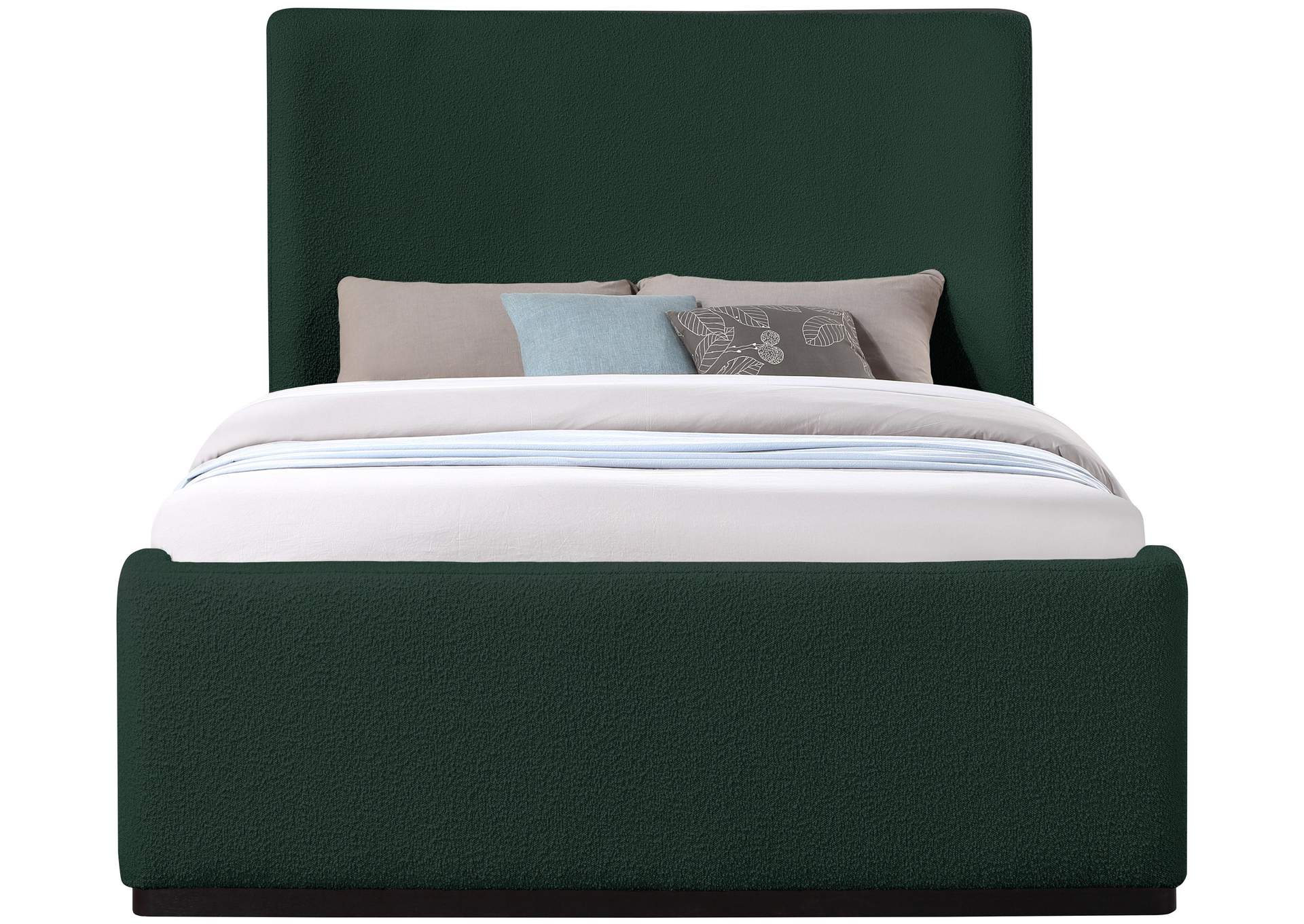 Oliver Green Boucle Fabric King Bed (3 Boxes)