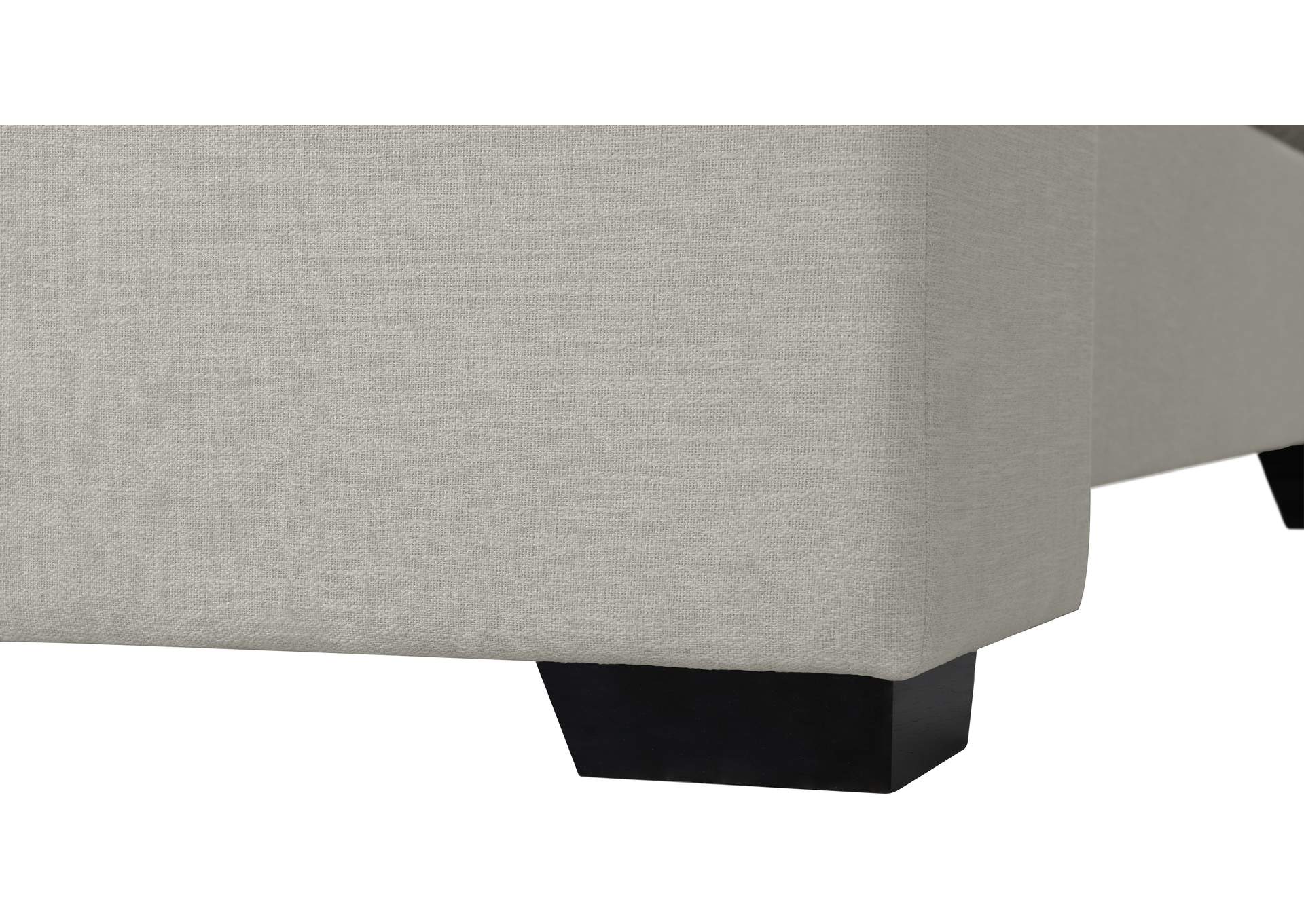 Oxford Beige Linen Textured Fabric Queen Bed (3 Boxes)