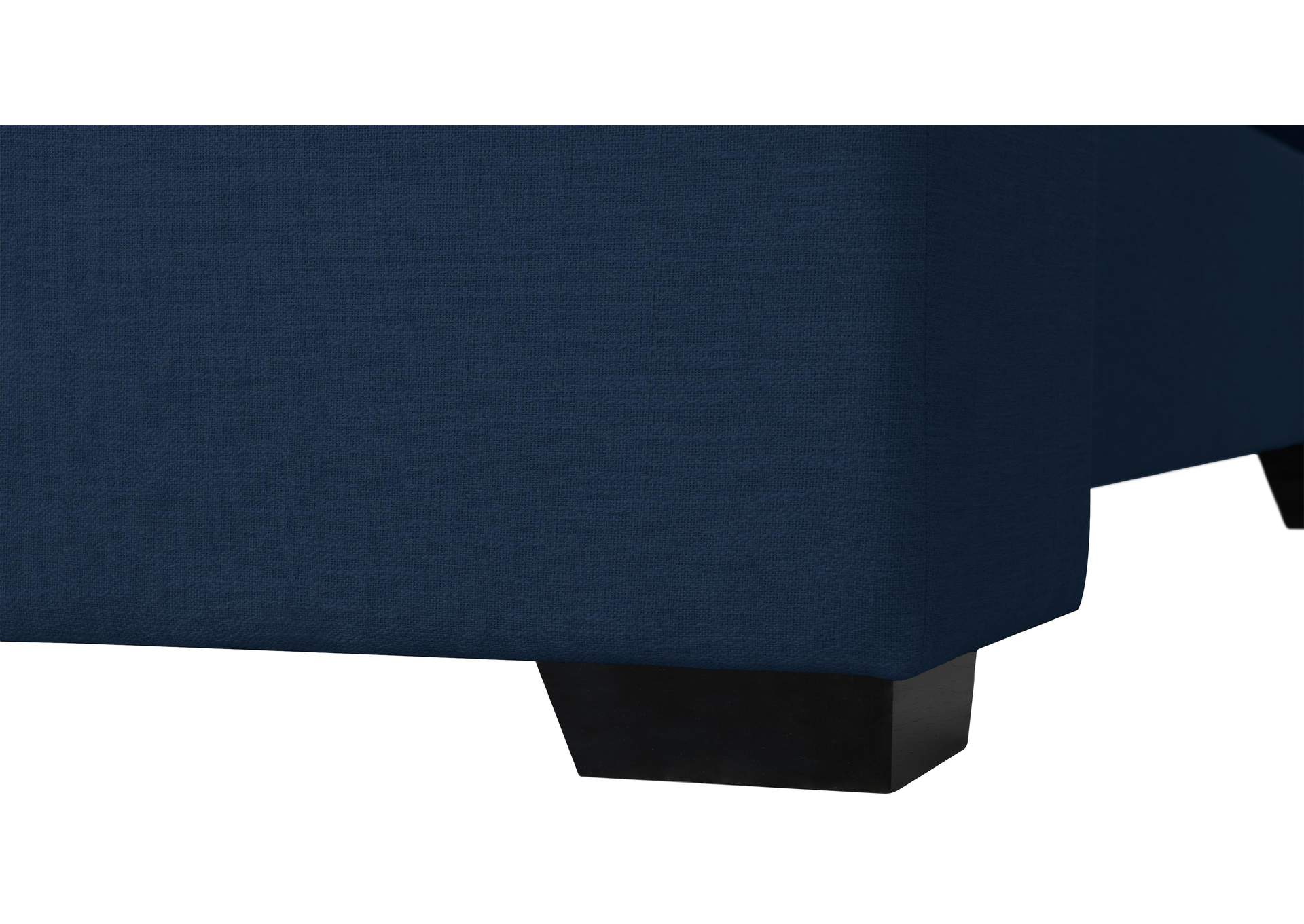 Oxford Navy Linen Textured Fabric King Bed (3 Boxes)