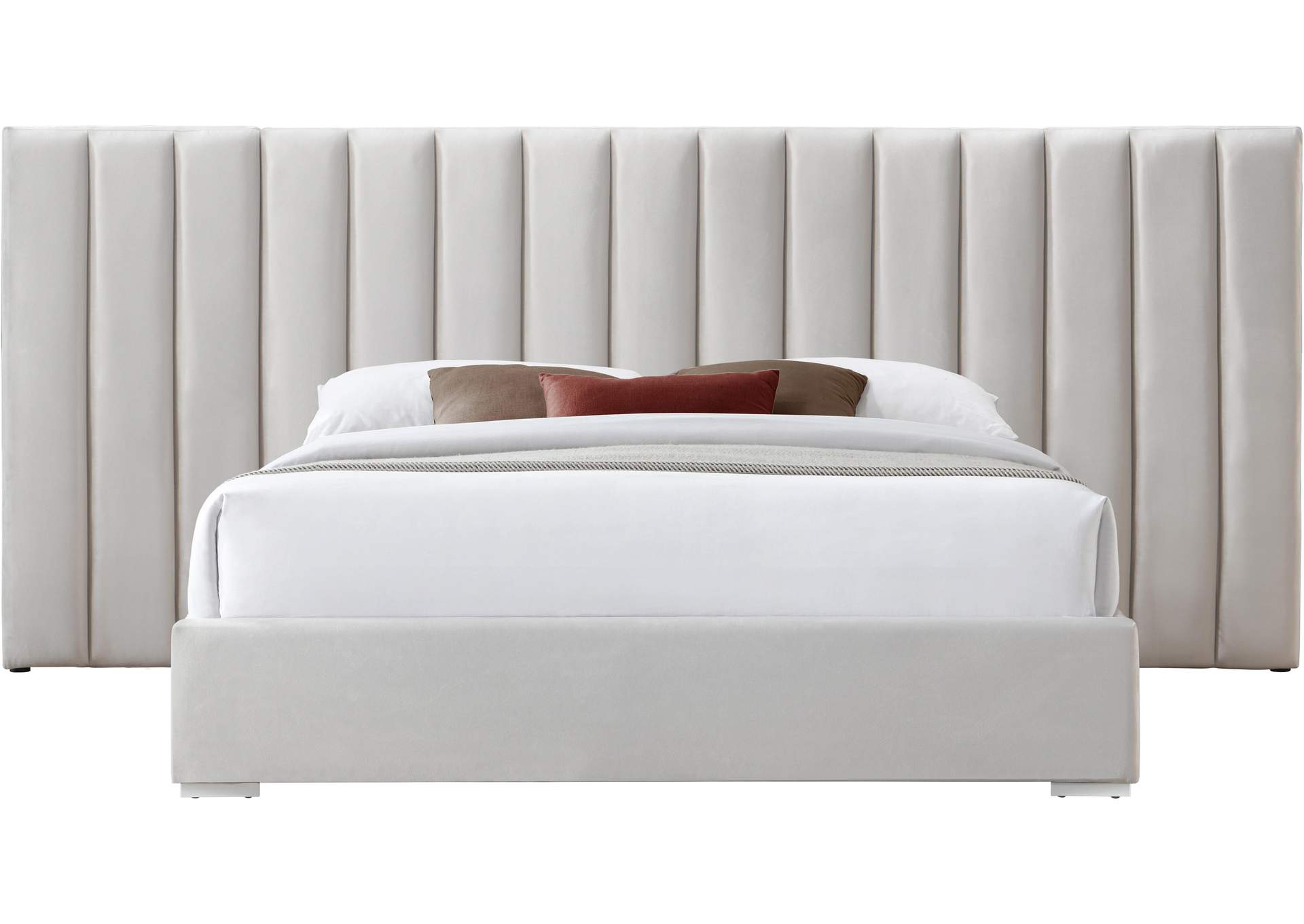 Pablo Cream Velvet King Bed