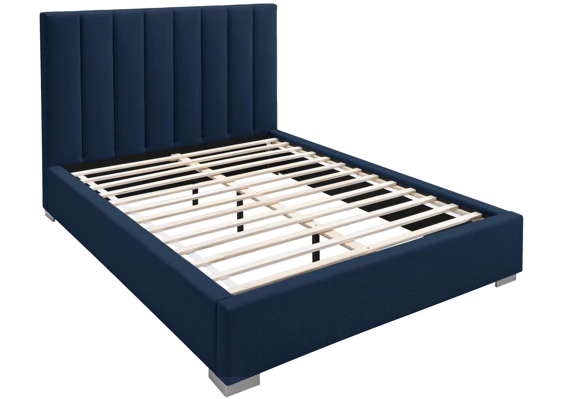 Pierce Navy Linen Textured Fabric Full Bed