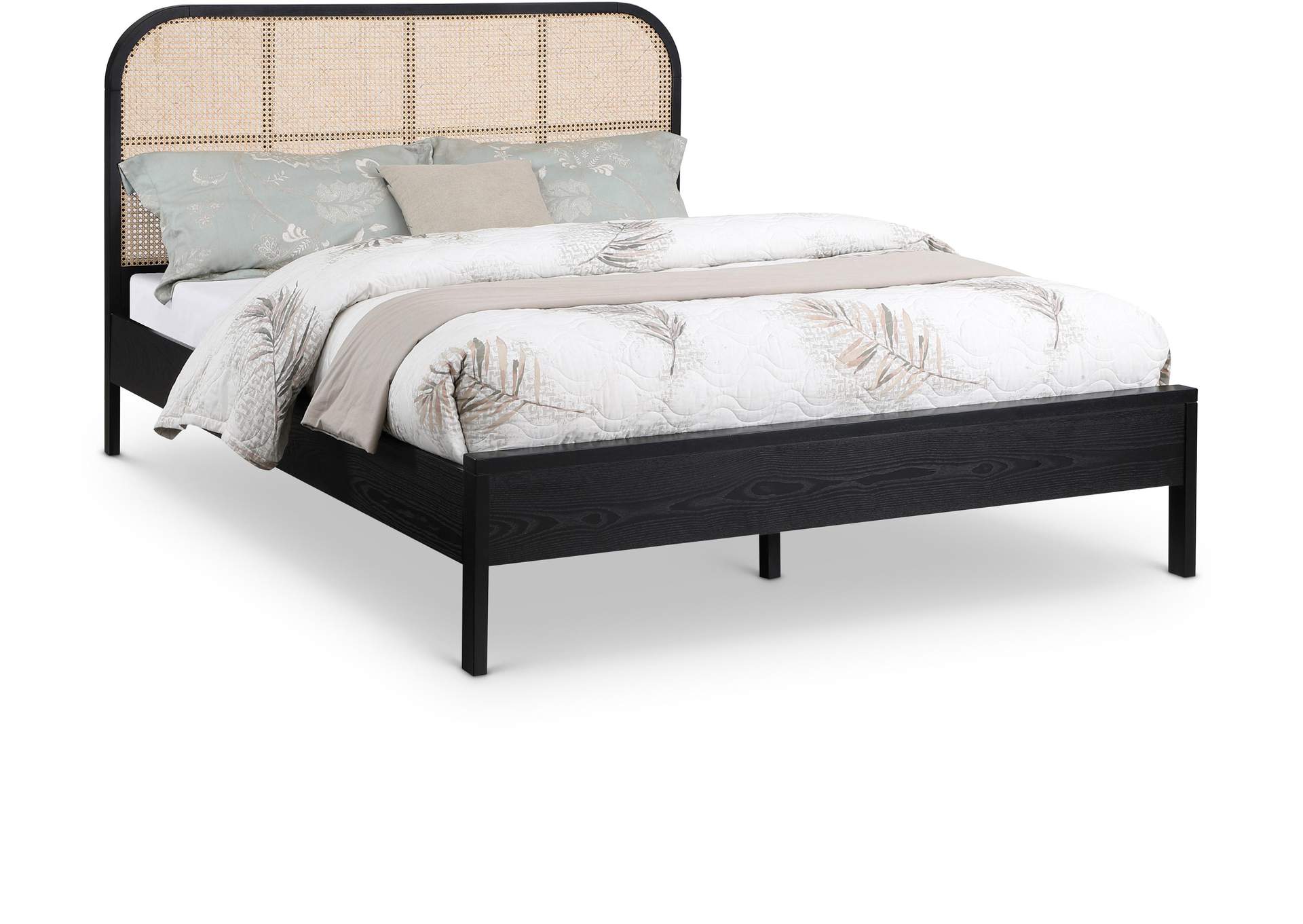 Siena Black Ash Wood Full Bed (3 Boxes)