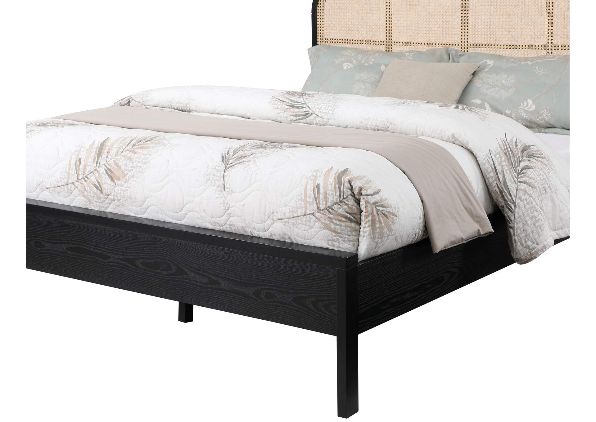 Siena Black Ash Wood King Bed (3 Boxes)