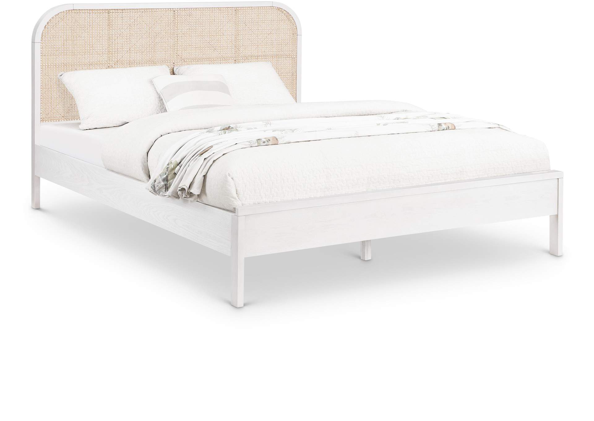 Siena White Ash Wood King Bed (3 Boxes)