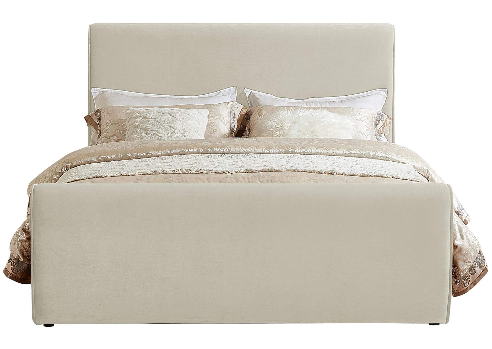 Sloan Cream Velvet Full Bed (3 Boxes)
