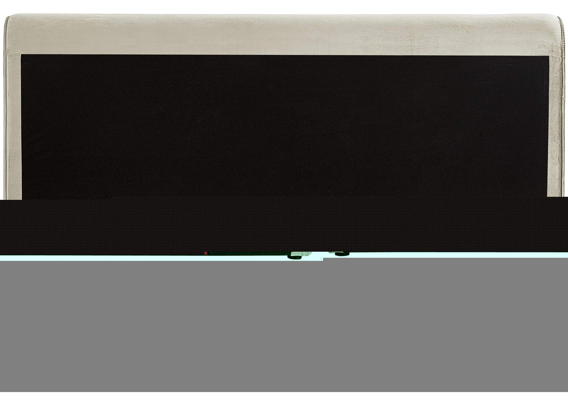 Sloan Cream Velvet King Bed (3 Boxes)