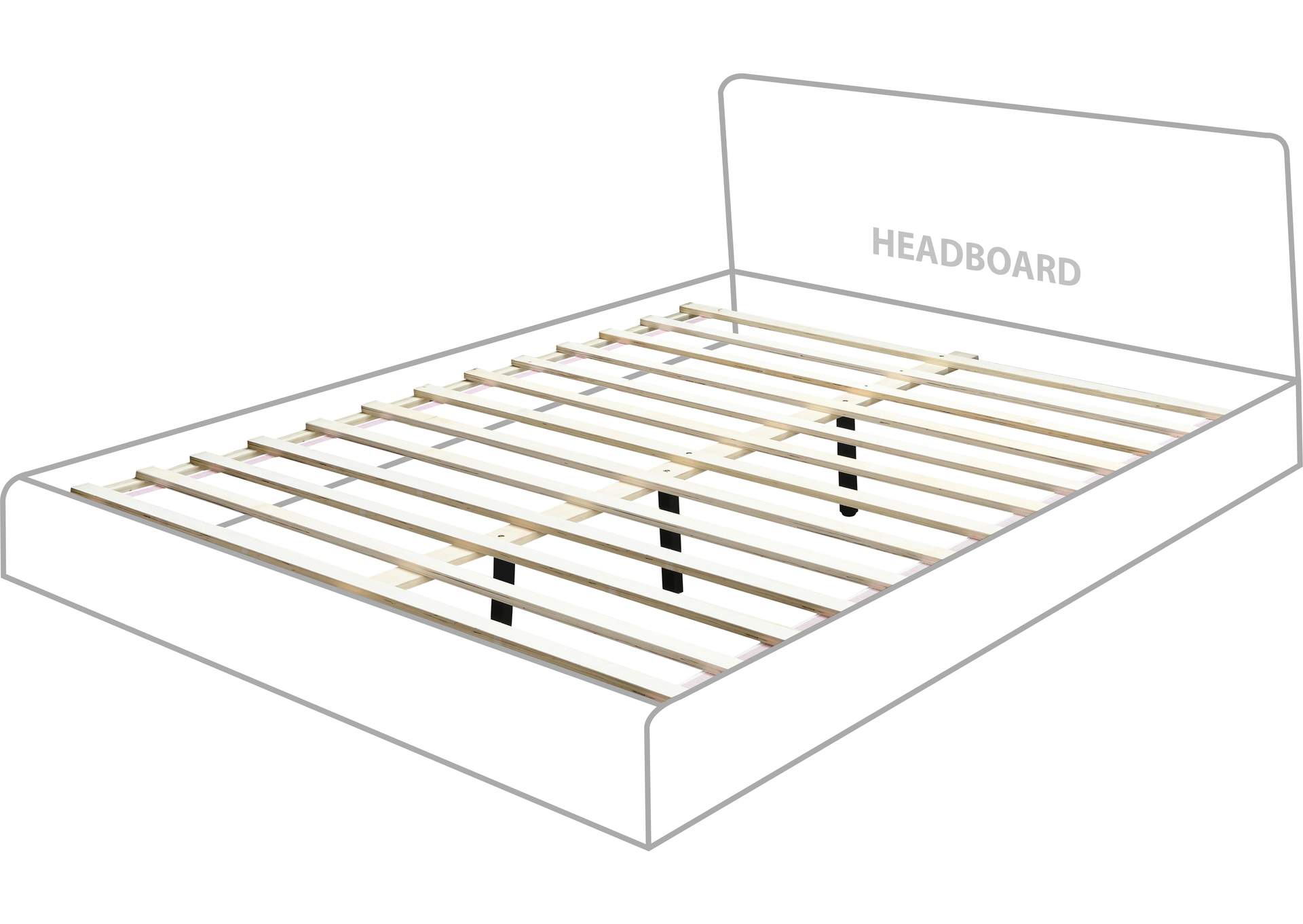 Twin Brown Velvet Queen Bed (3 Boxes)