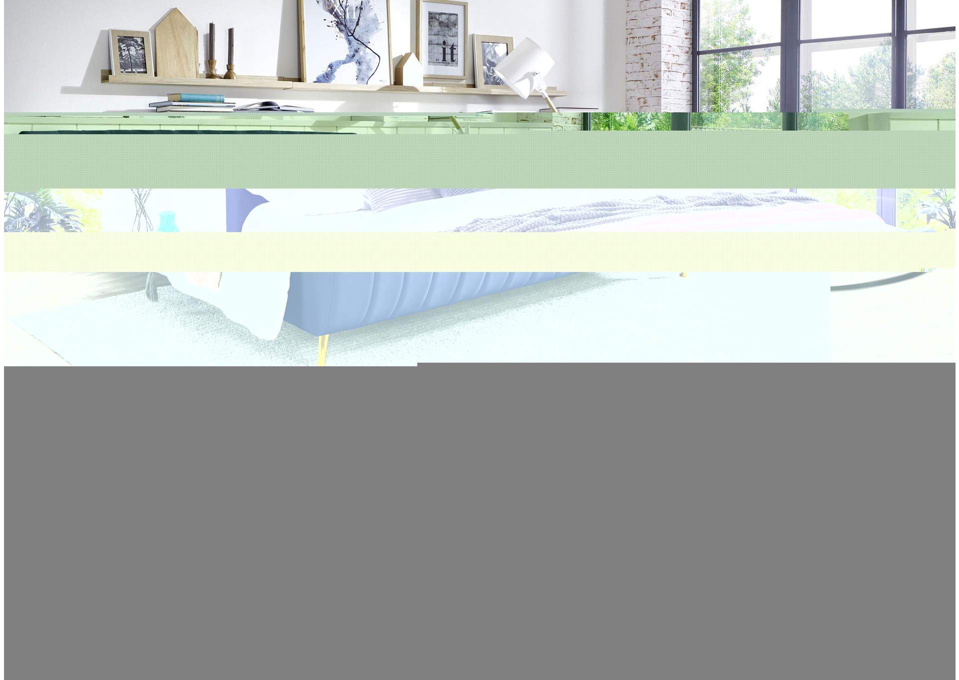 Zara Navy Velvet Full Bed (3 Boxes)