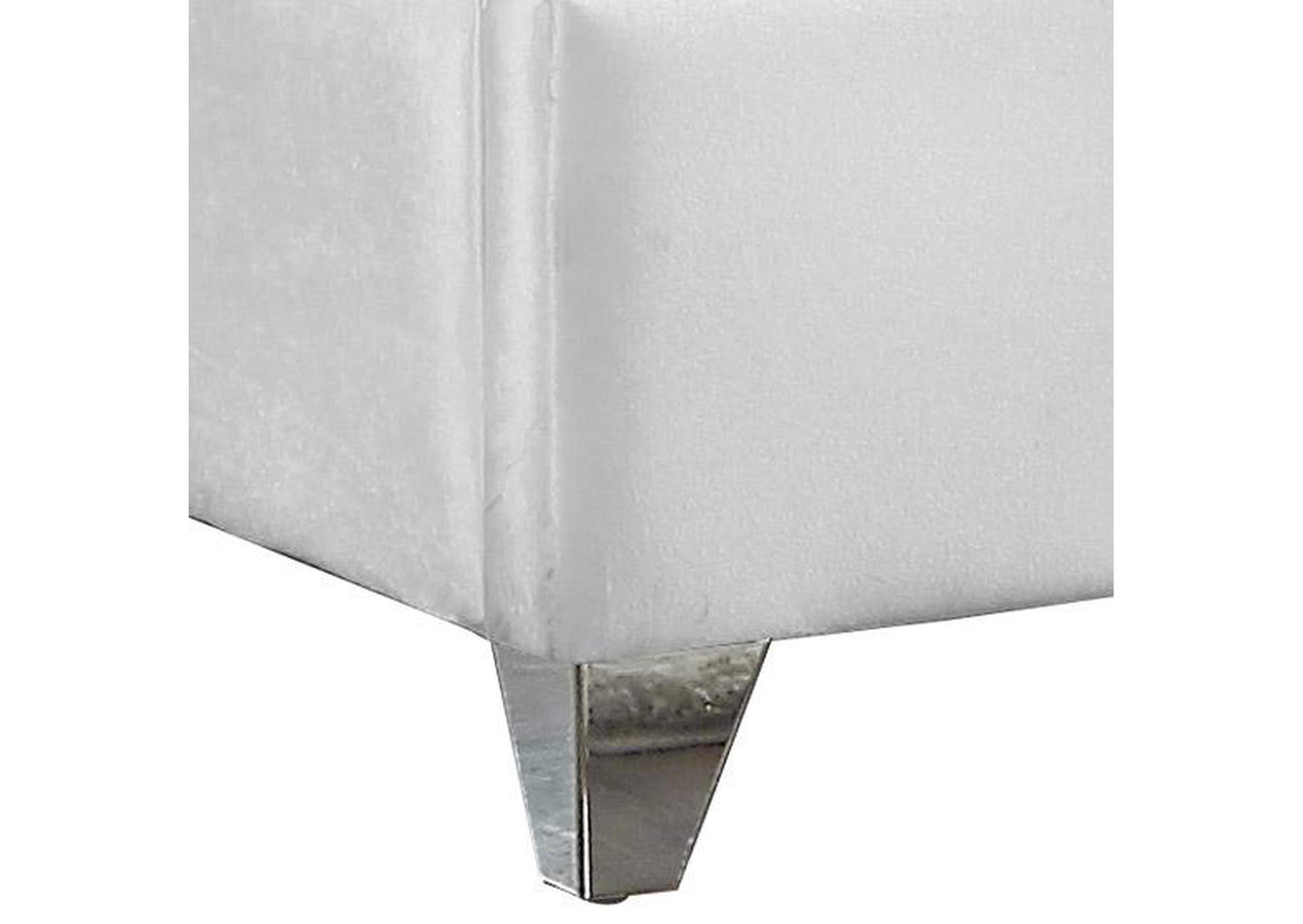 Zuma White Velvet King Bed