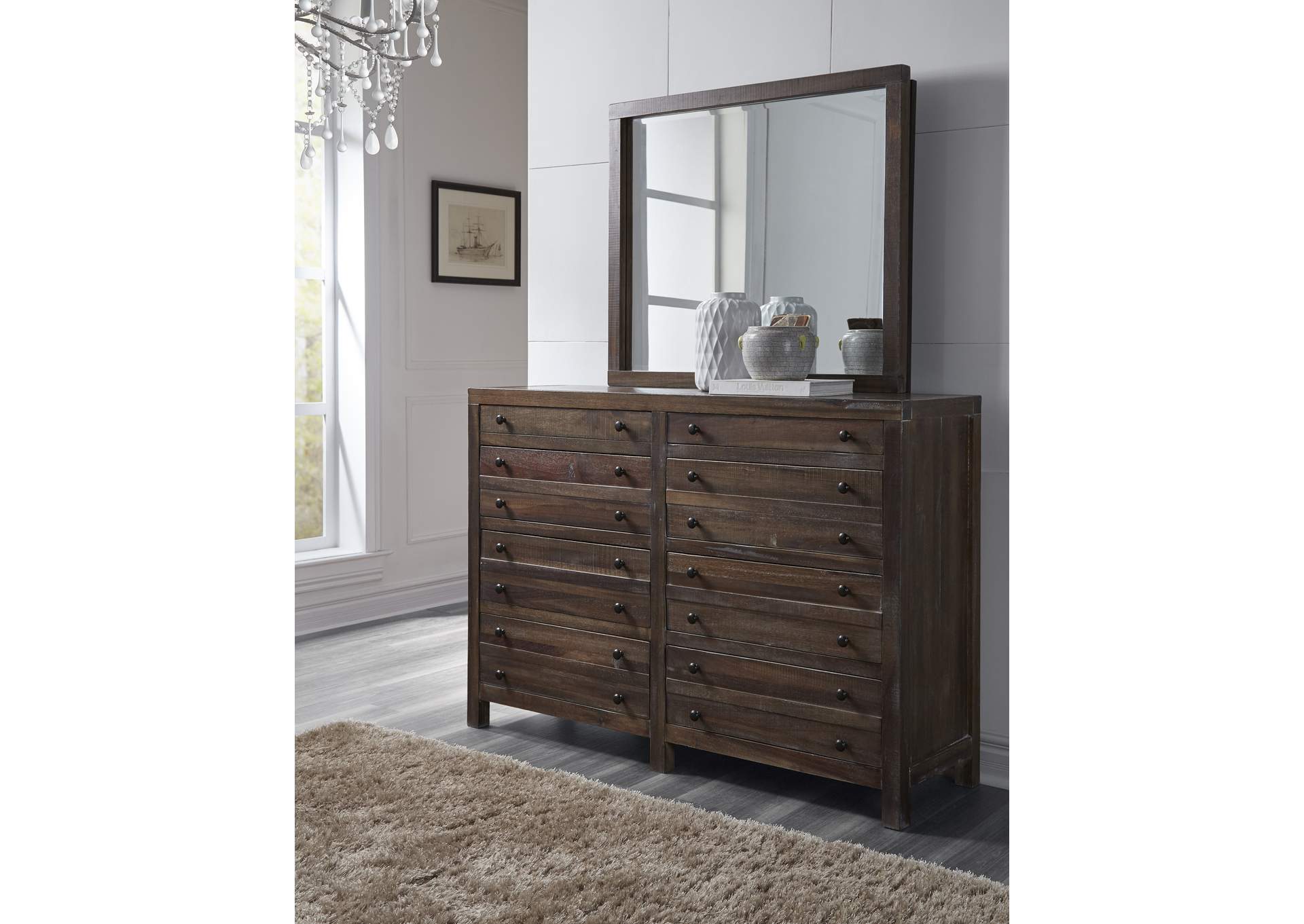 Townsend Eight Drawer Solid Wood Dresser In Java (2024) image 1