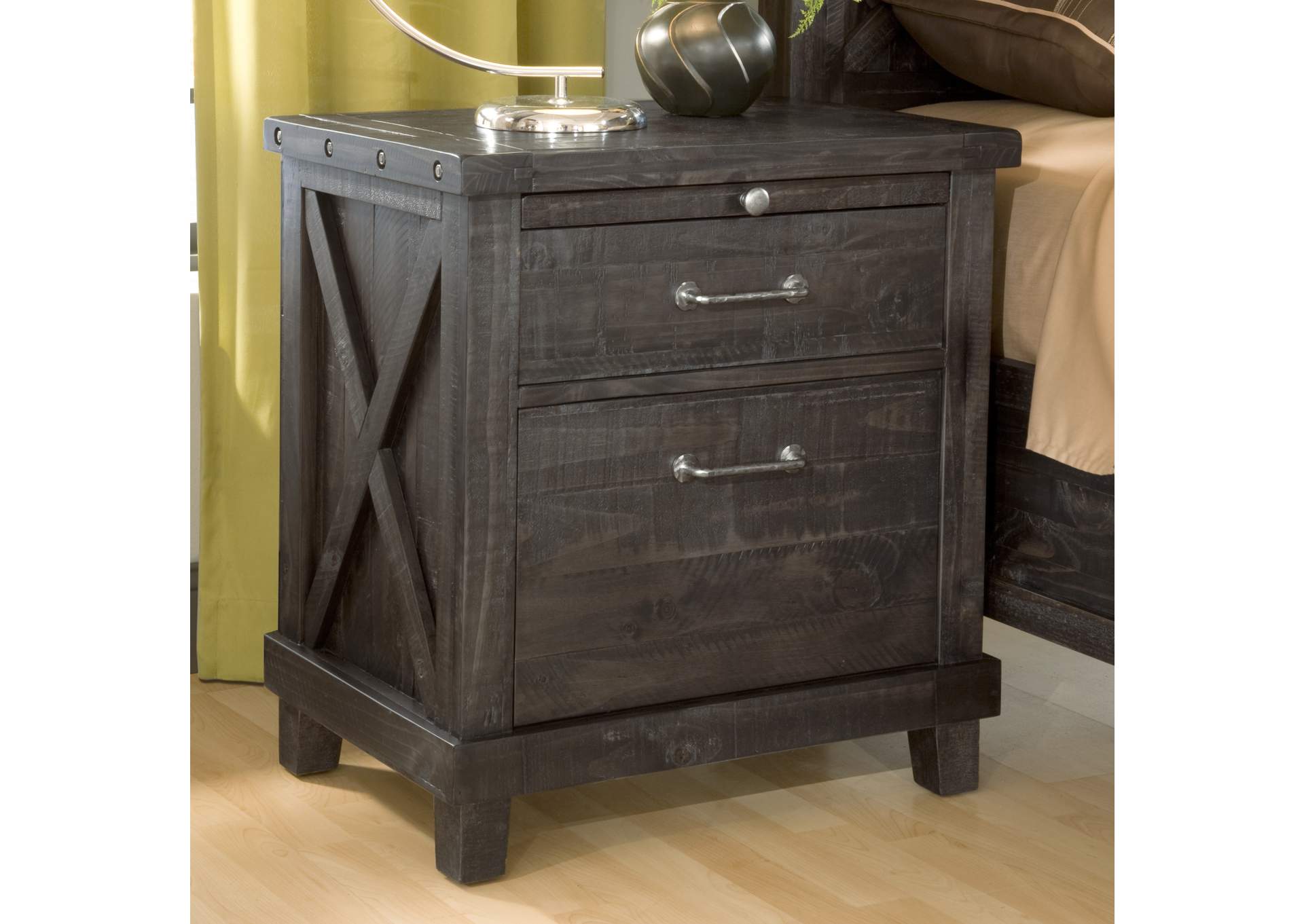 Yosemite Solid Wood Nightstand In Cafe image 1