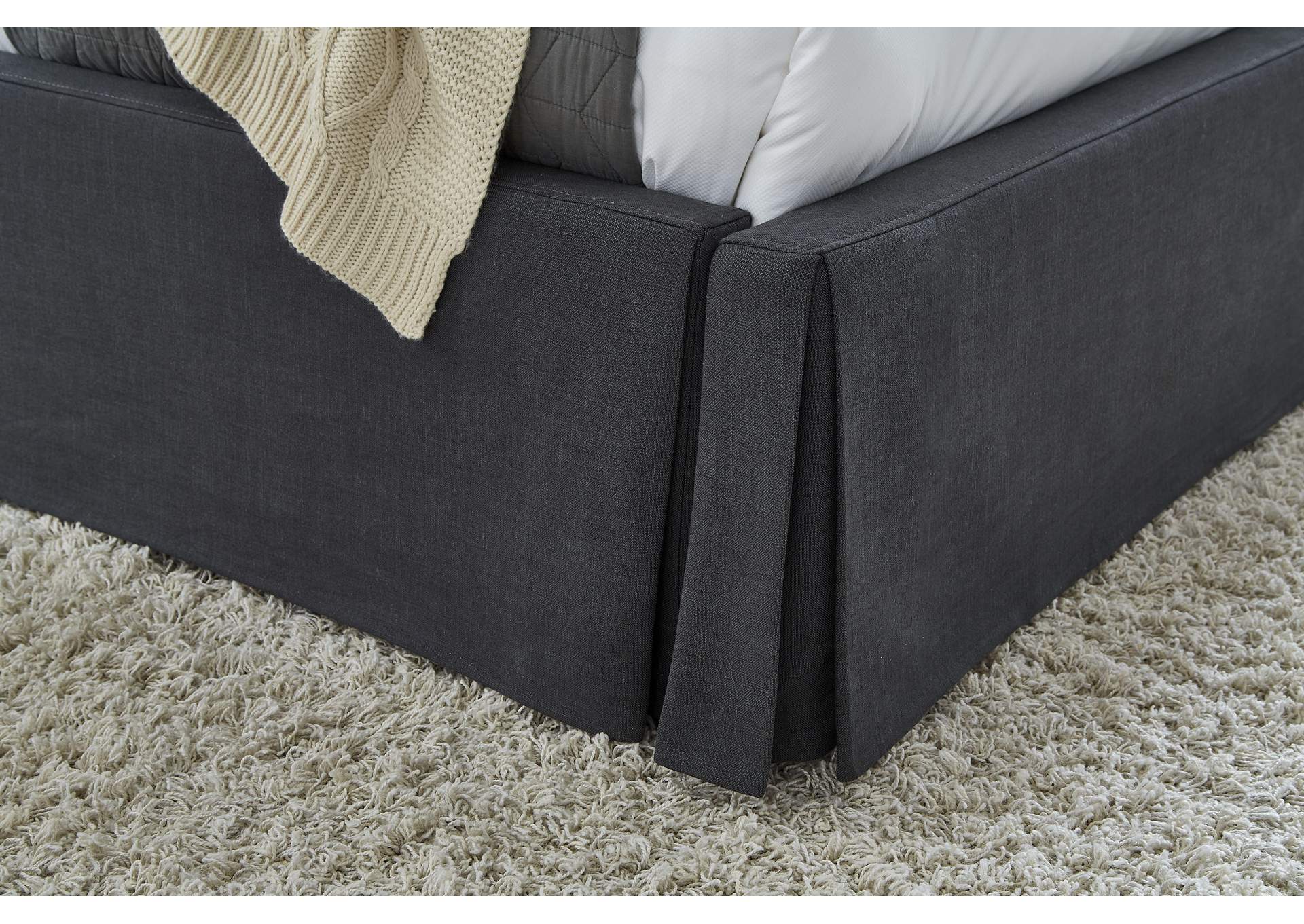 Cheviot Upholsteredskirted Panel Bed In Iron image 4