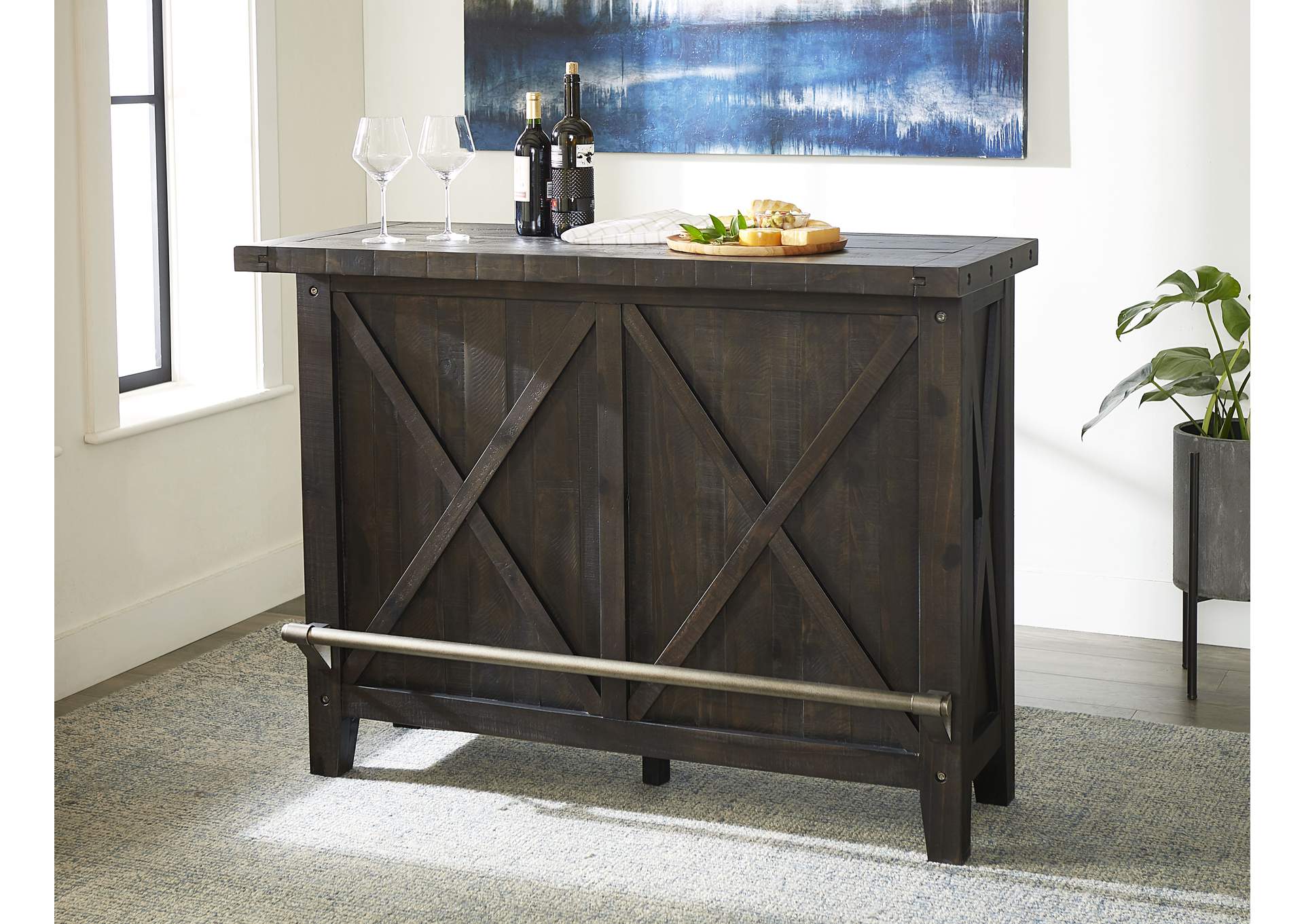 Yosemite Solid Wood Bar Table In Cafe image 1