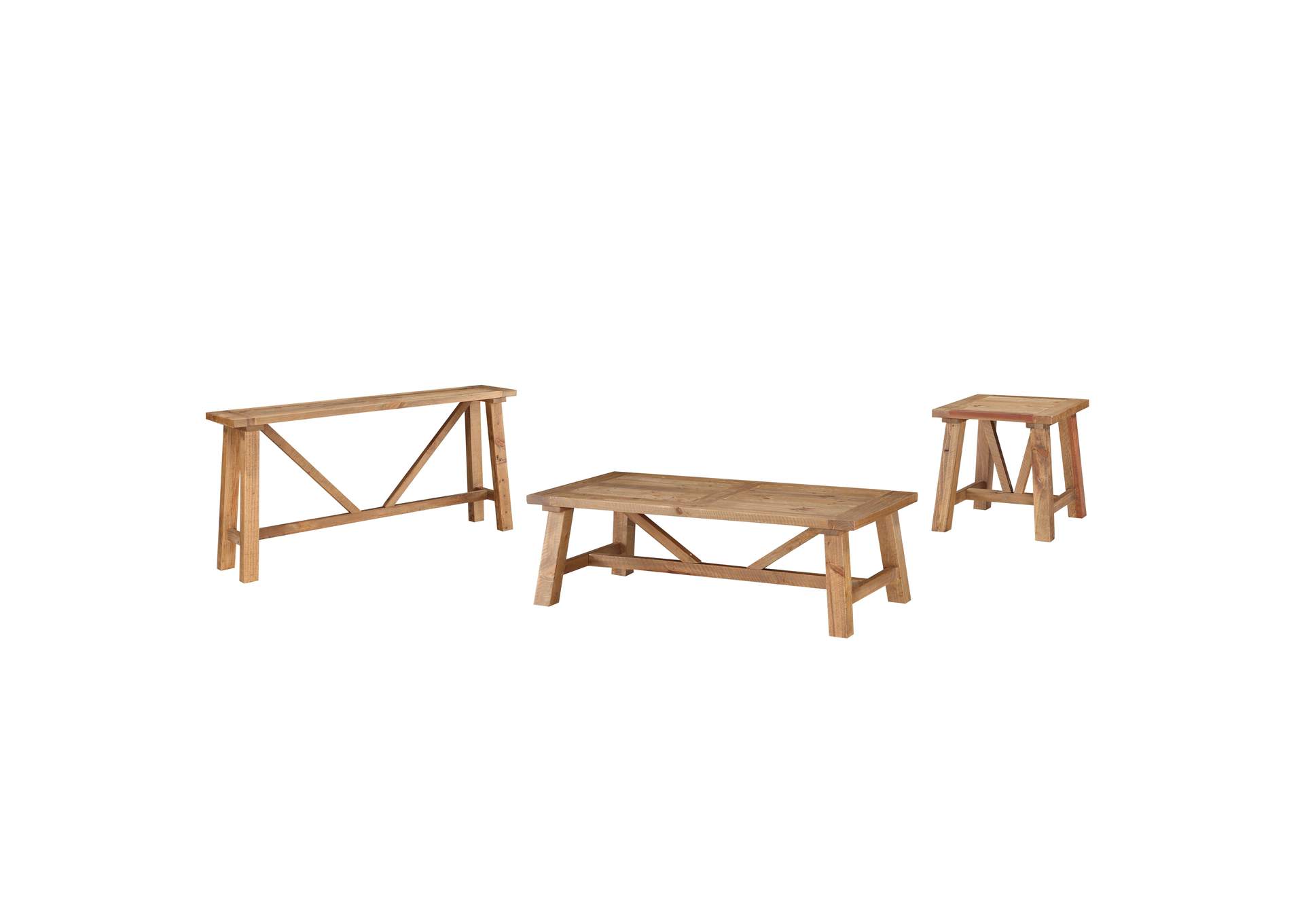 Harby Reclaimed Wood Rectangular Coffee Table In Rustic Tawny image 7