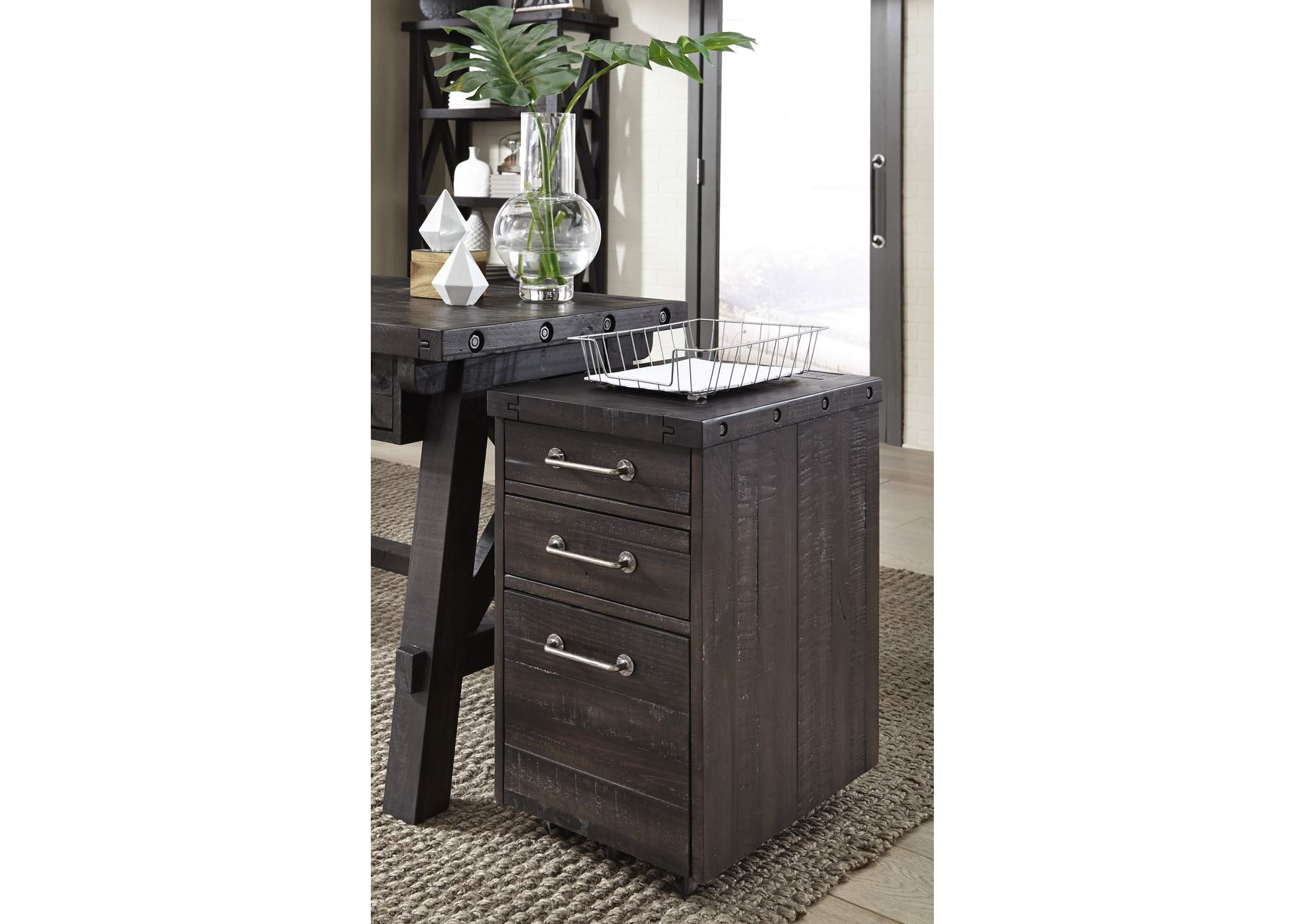 Yosemite Solid Wood Rollling File Cabinet In Cafe image 1