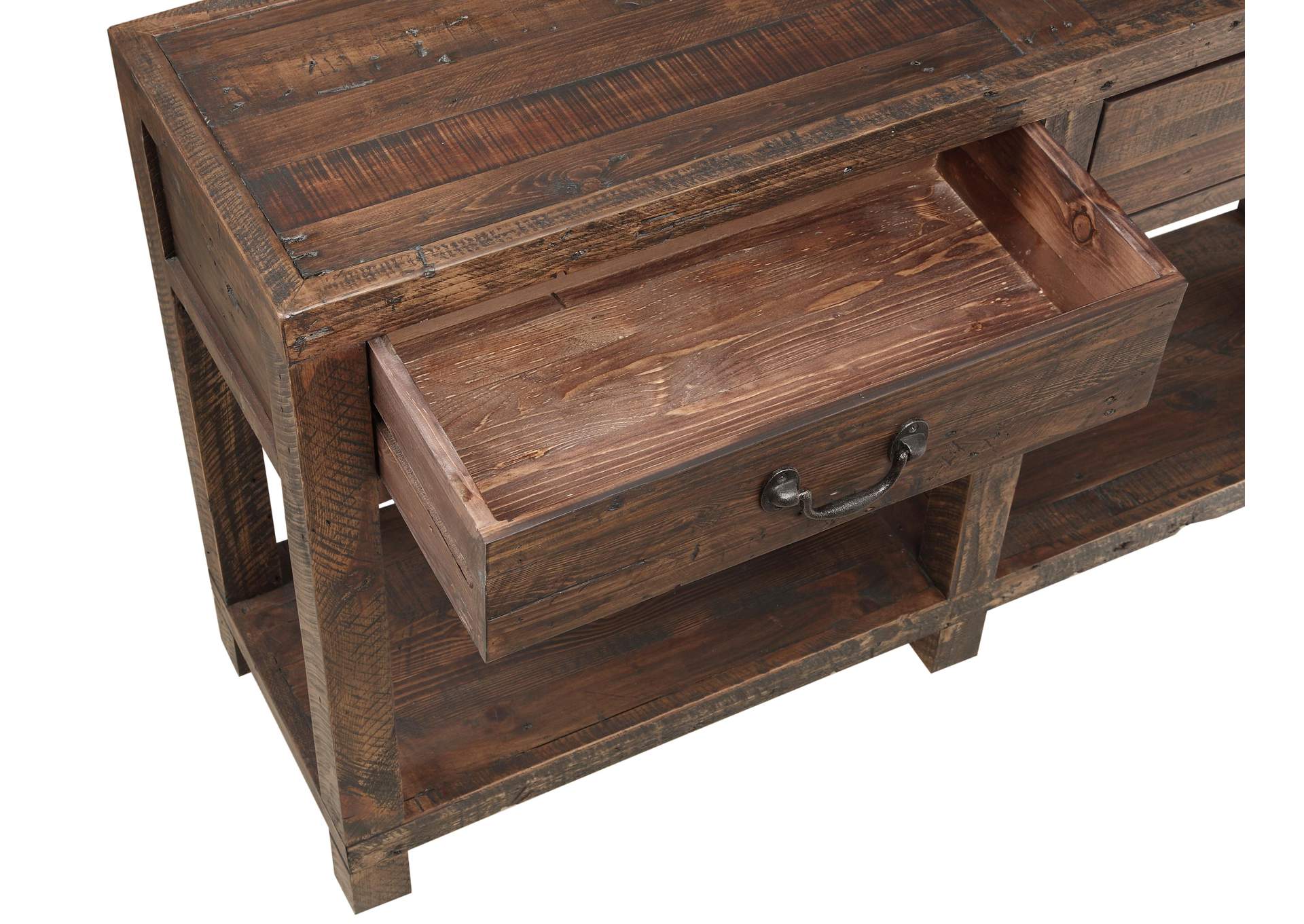 Craster Reclaimed Wood Console Table In Smoky Taupe image 6