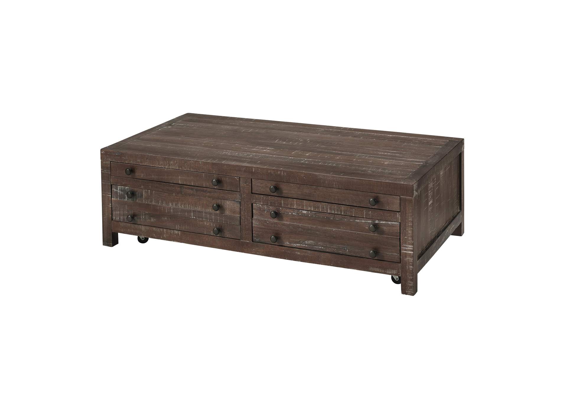 Townsend Solid Wood Castered Coffee Table In Java image 5