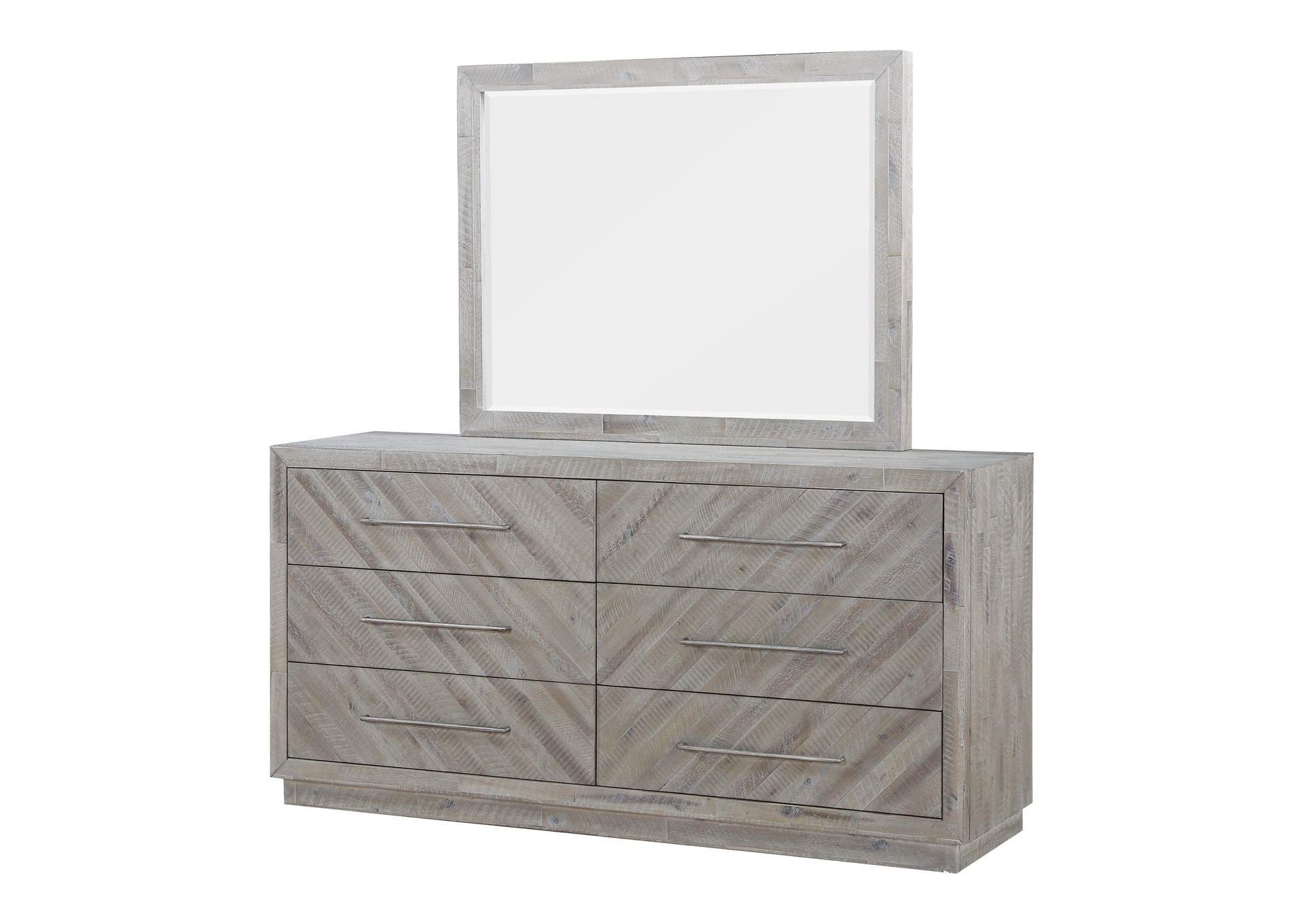 Alexandra Solid Wood Six Drawer Dresser In Rustic Latte (2024) image 6