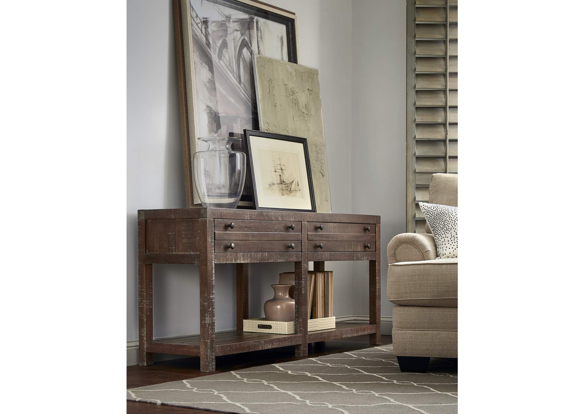 Townsend Solid Wood Console Table In Java image 1