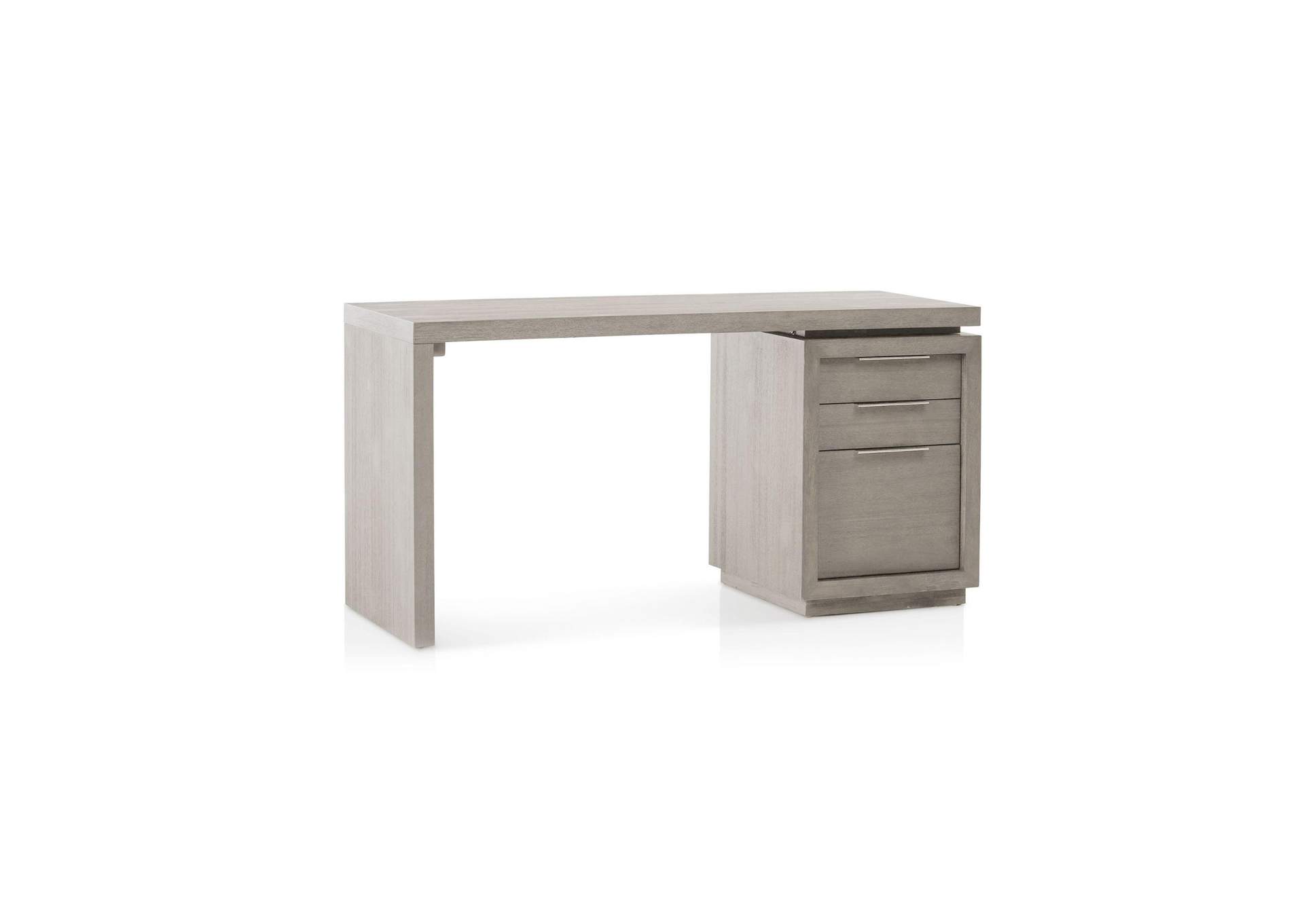 Oxford Three - Drawer Single Pedestal Desk In Mineral
