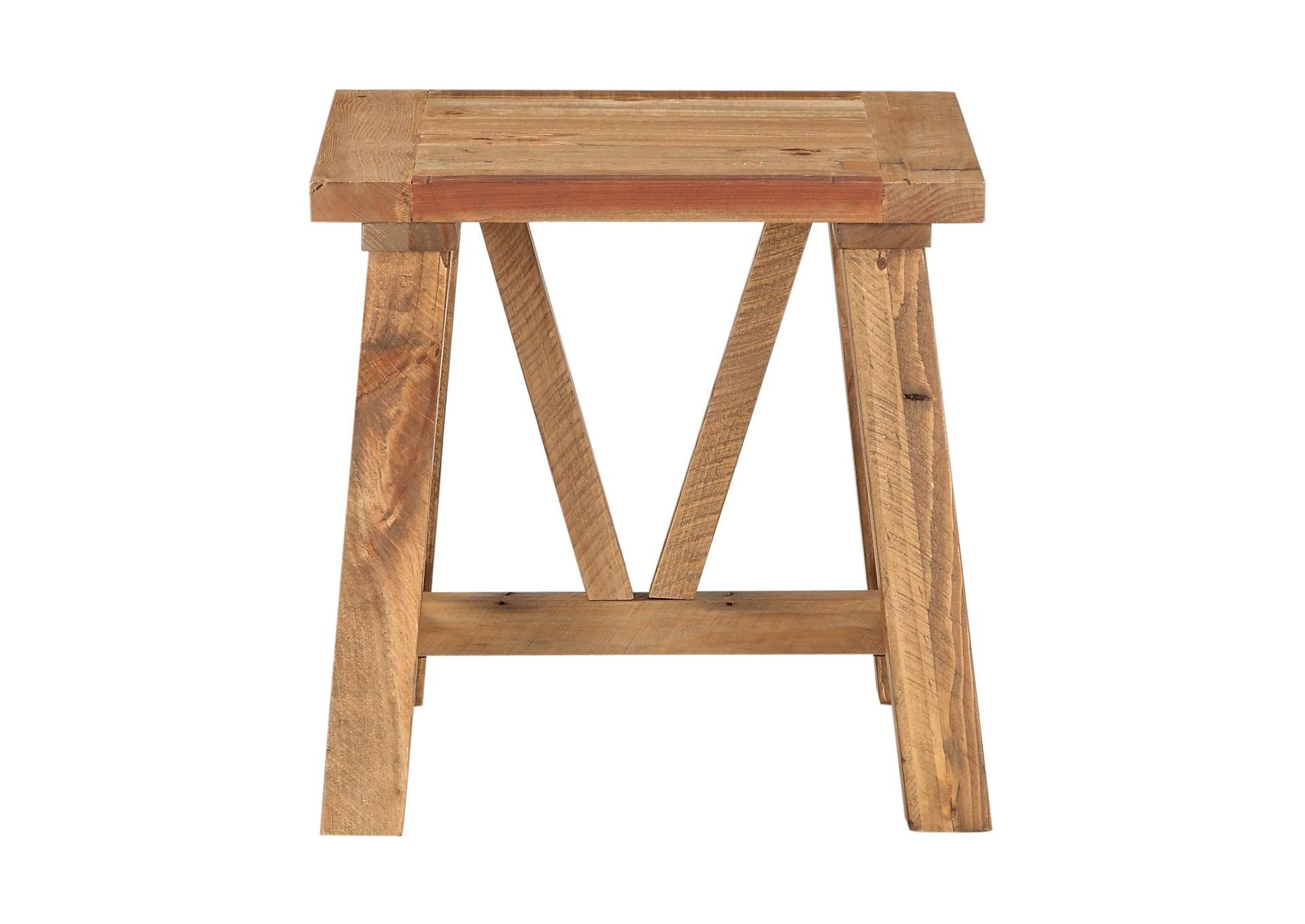 Harby Reclaimed Wood Square Side Table In Rustic Tawny image 5