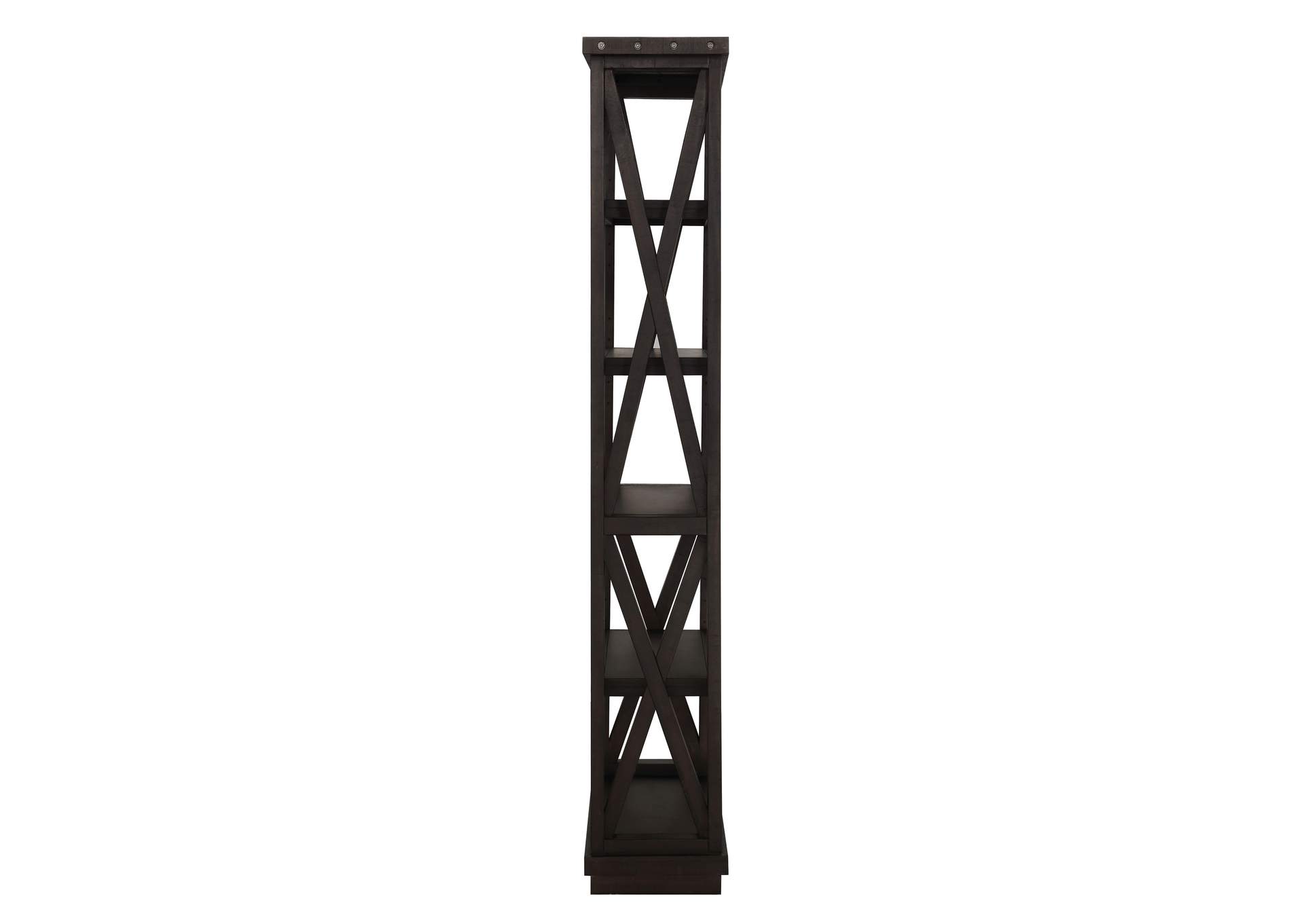 Yosemite Solid Wood 82X39 Inch Bookshelf In Cafe