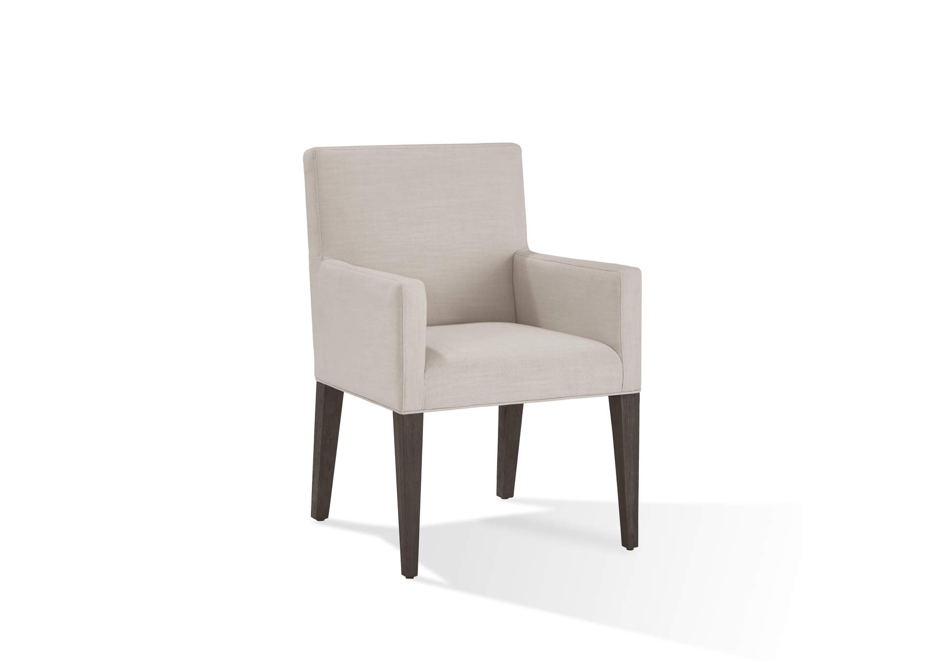 Modesto Upholstered Arm Chair In Abalone Linen And French Roast (Set of 2)