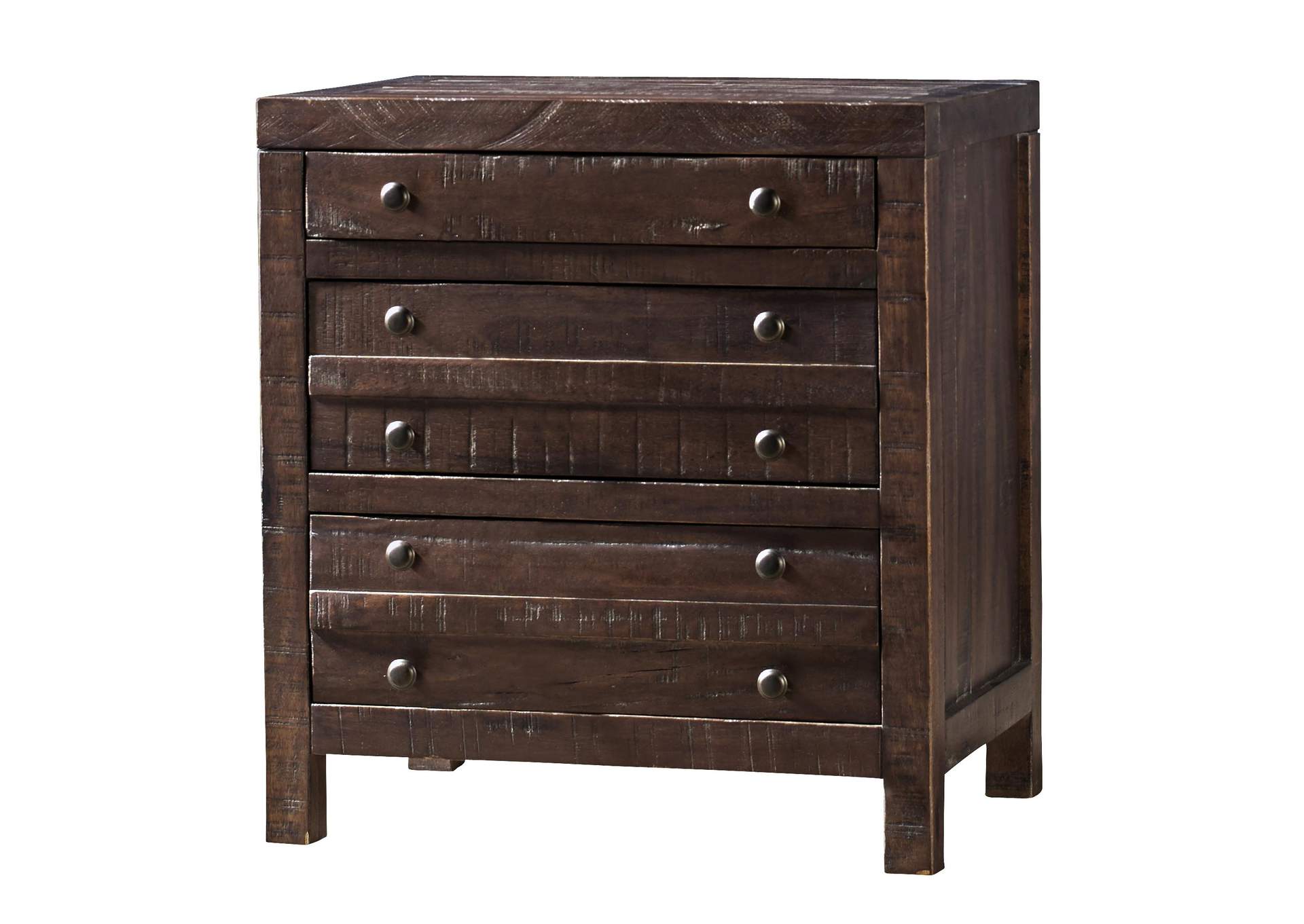 Townsend Three Drawer Solid Wood Nightstand In Java image 5
