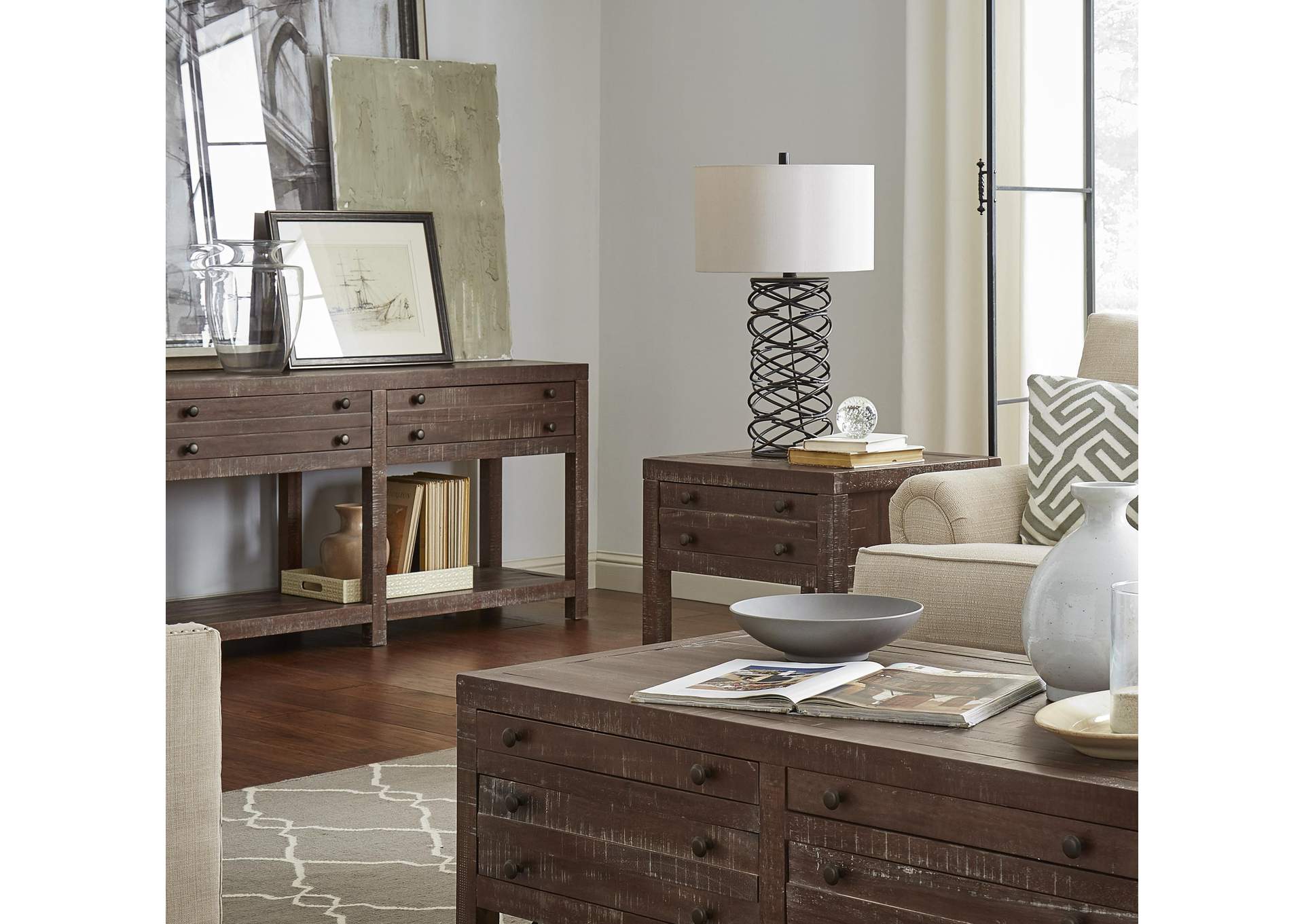 Townsend Solid Wood Side Table In Java image 3