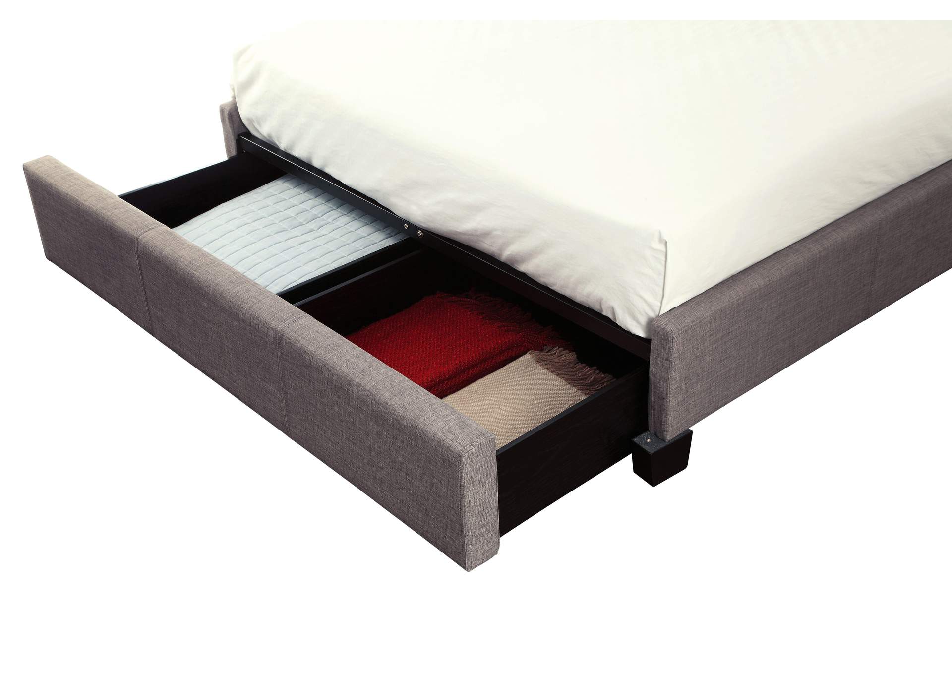 Royal Tufted Footboard Storage Bed In Dolphin Linen image 8