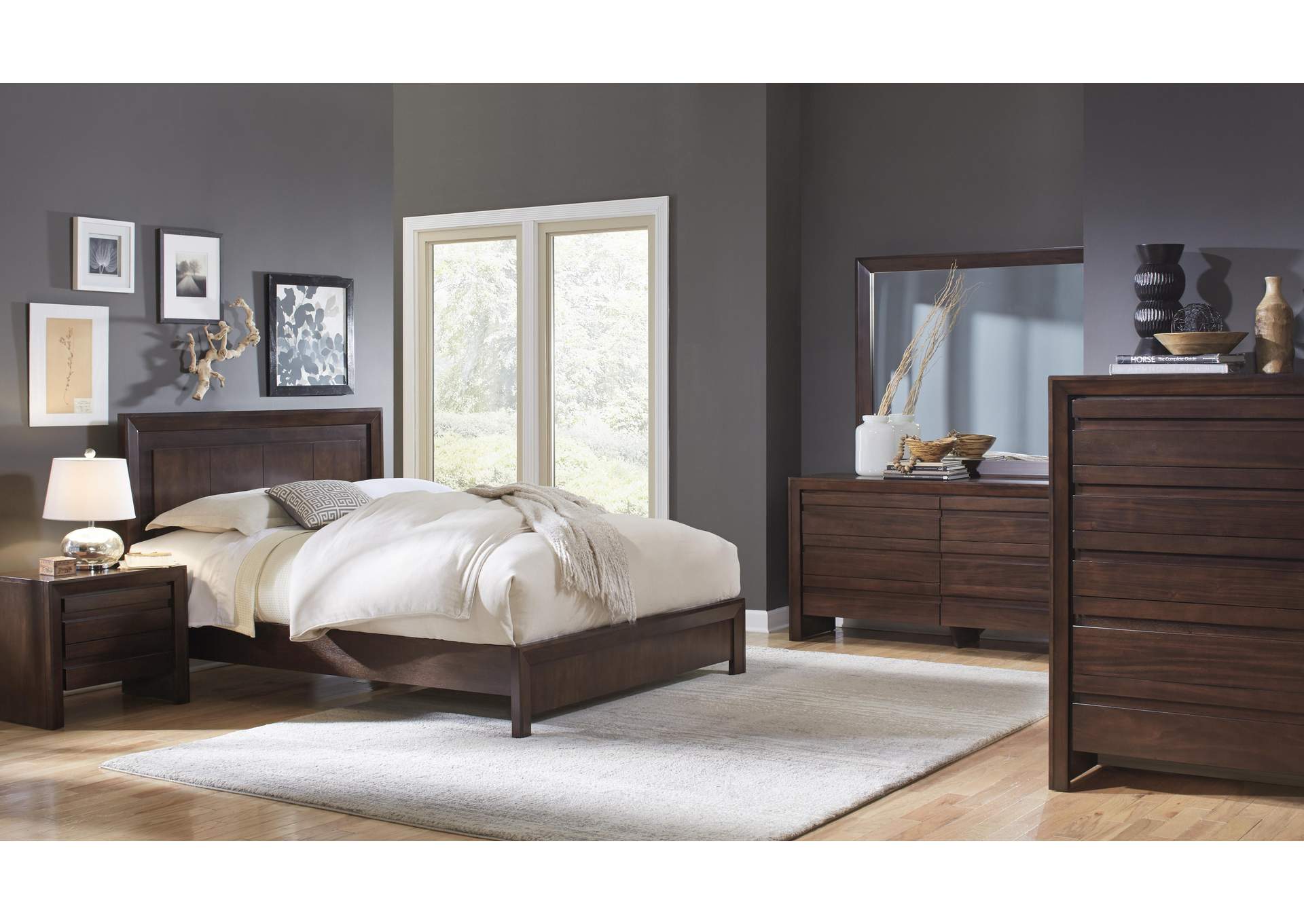 Element Charging Station Nightstand In Chocolate Brown